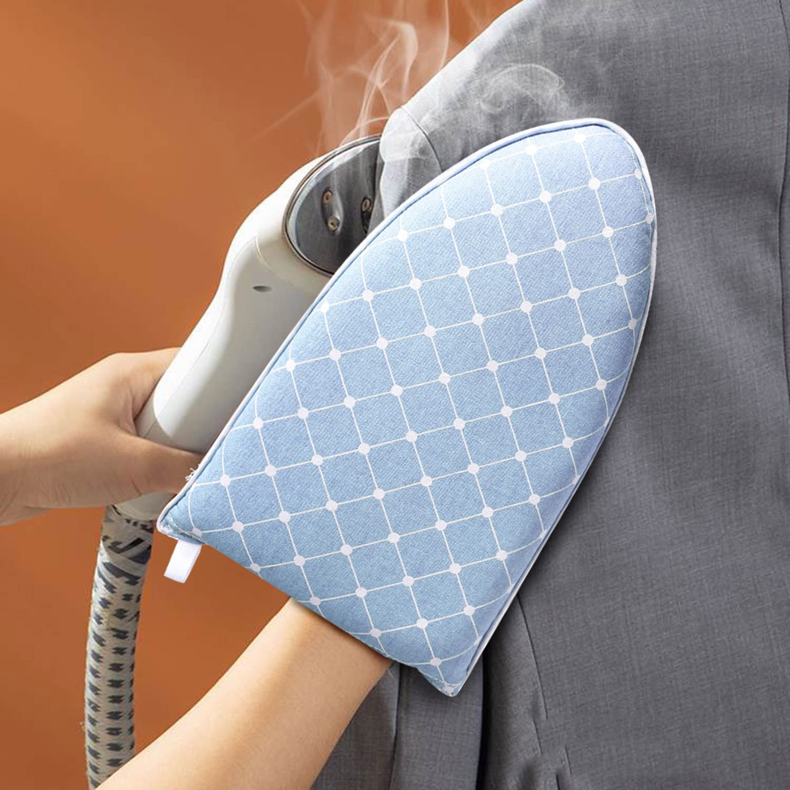 Heat Resistant Waterproof Anti-Steam Ironing Glove with Finger Loop - Garment Steamer Accessory for Clothes (Blue) | Perfect for Home Use, Travel & Professional Garment Care