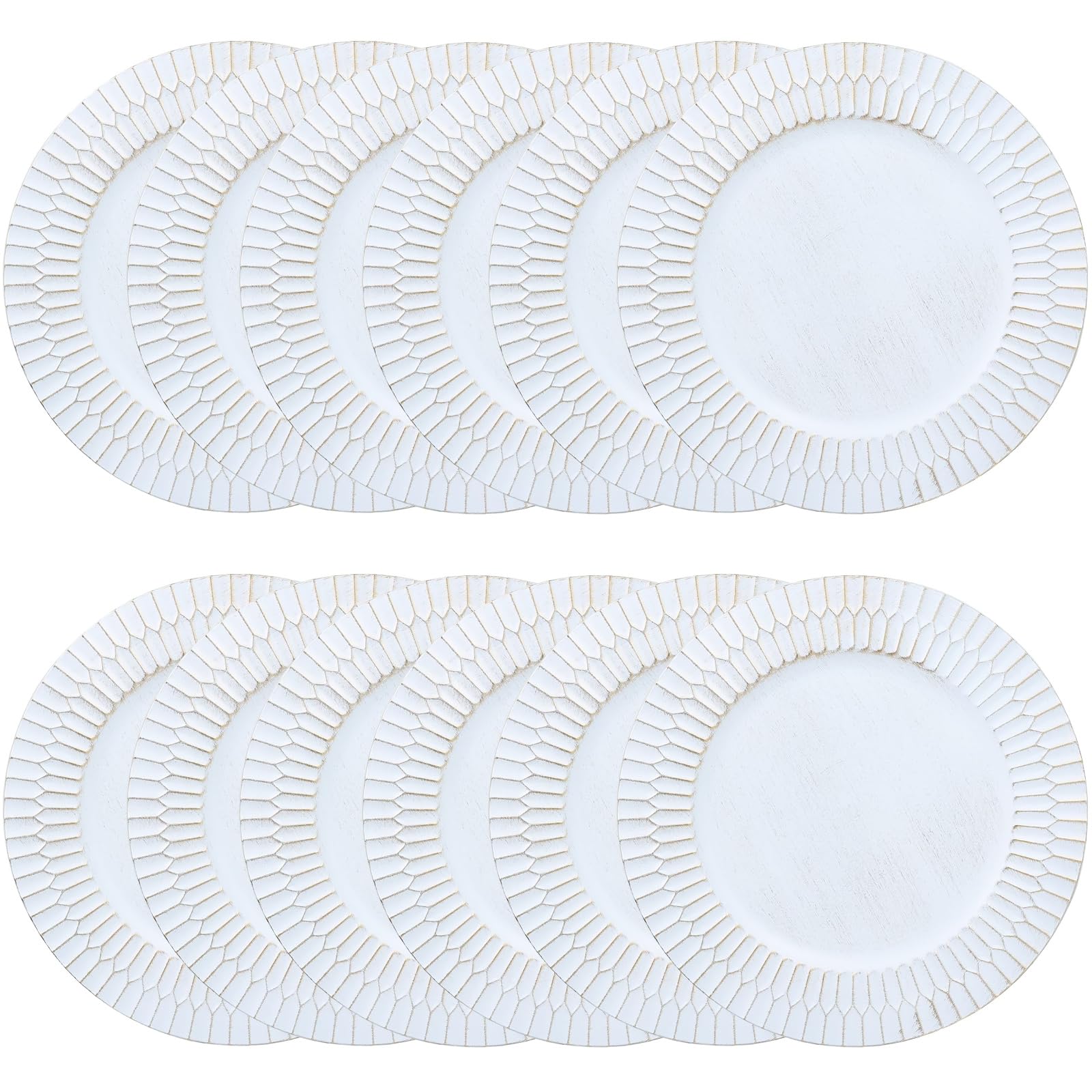 12-Pack White Plastic Charger Plates 13