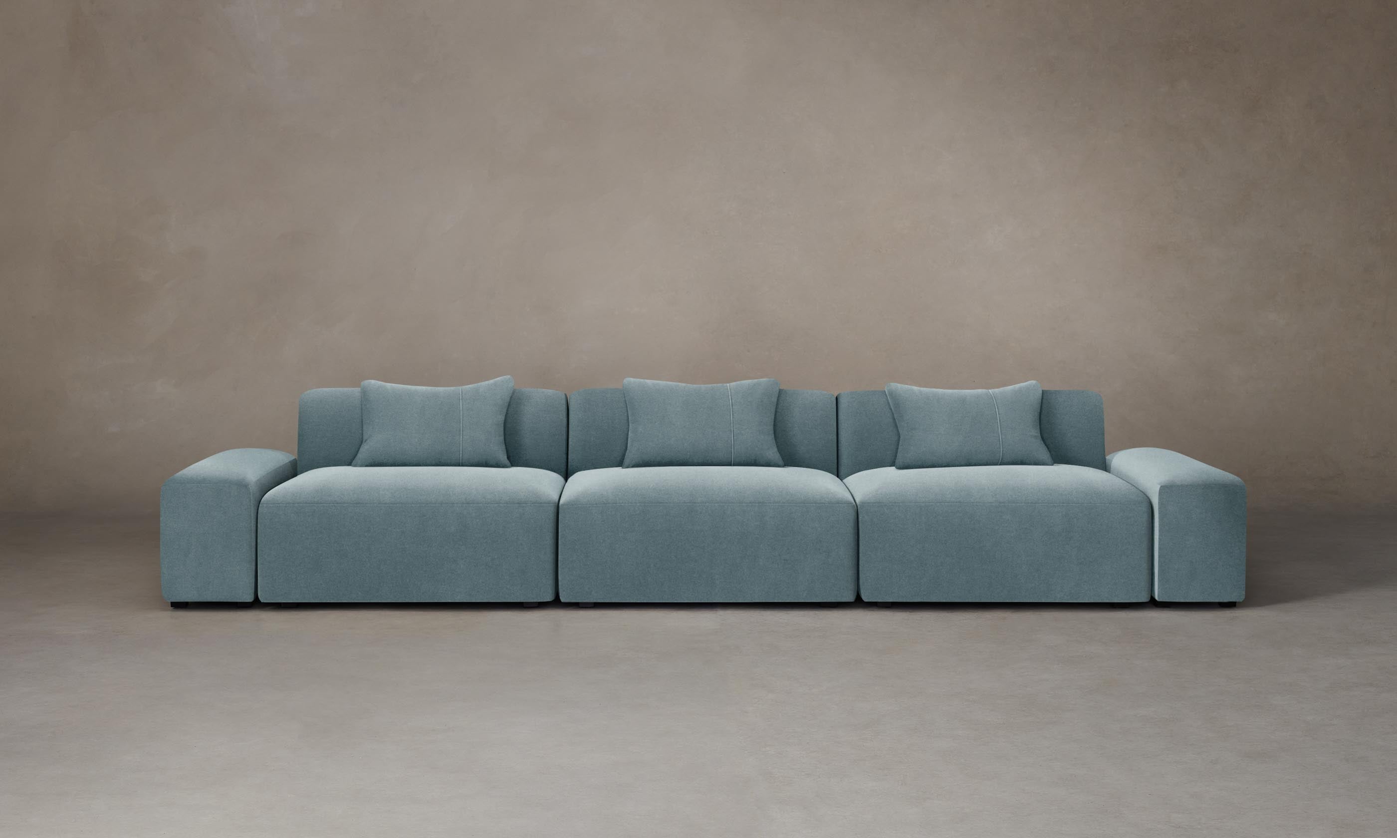 Premium Breuer Modular Sofa - Luxurious Mohair Upholstery in Slate Blue | Modern Living Room & Lounge Furniture for Stylish Home Decor