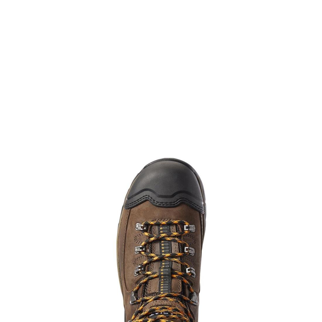 Endeavor 6 Inch Soft Toe Waterproof Work Boots for Men - Chocolate Brown - Slip Resistant & Comfortable - Ideal for Construction, Hiking & Outdoor Work