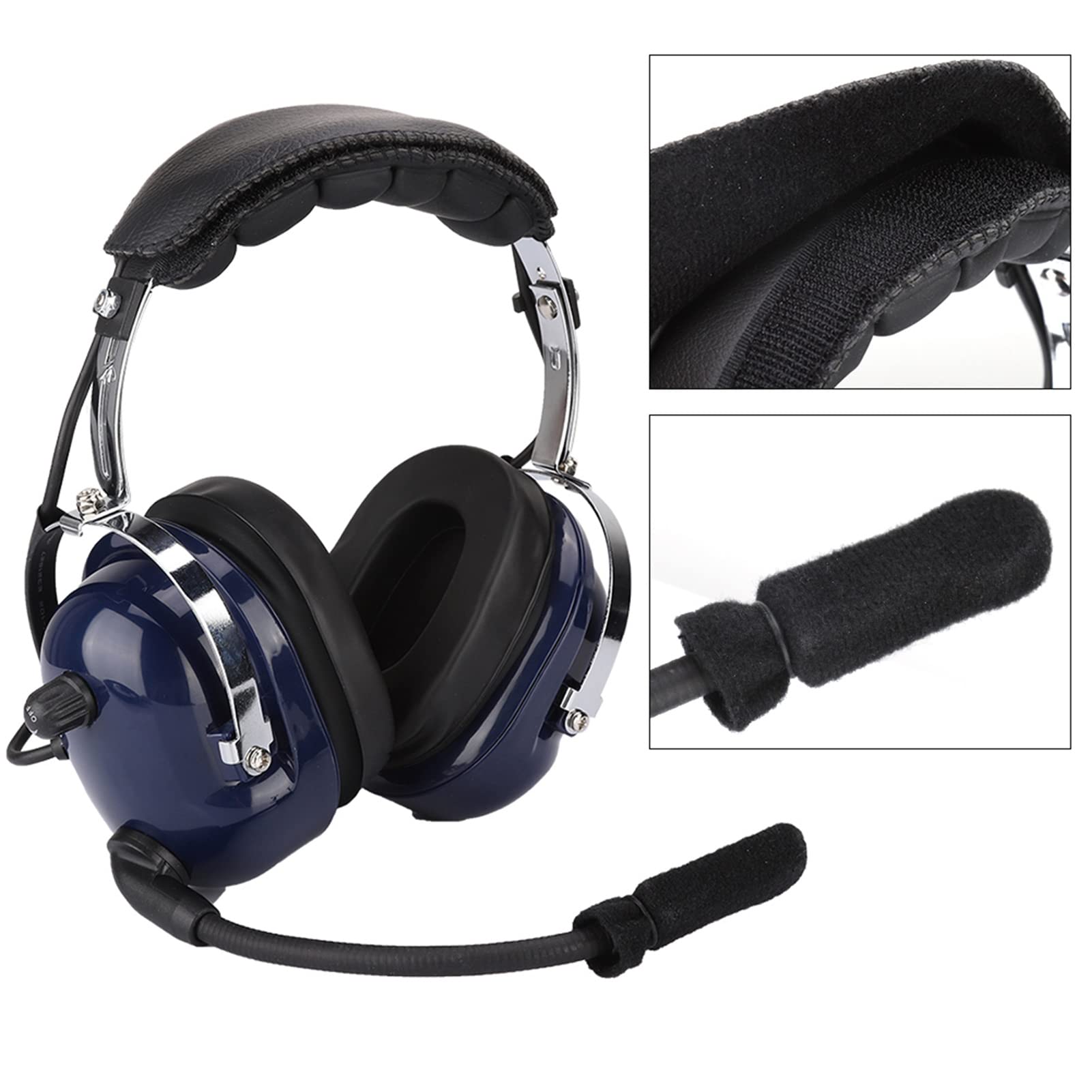 Professional Aviation Helmet for Pilots - Dual Grip Design, Adjustable Headband & 3.5mm Noise Cancelling Headset - Perfect for Flight Training, Helicopter Flying & Airshows