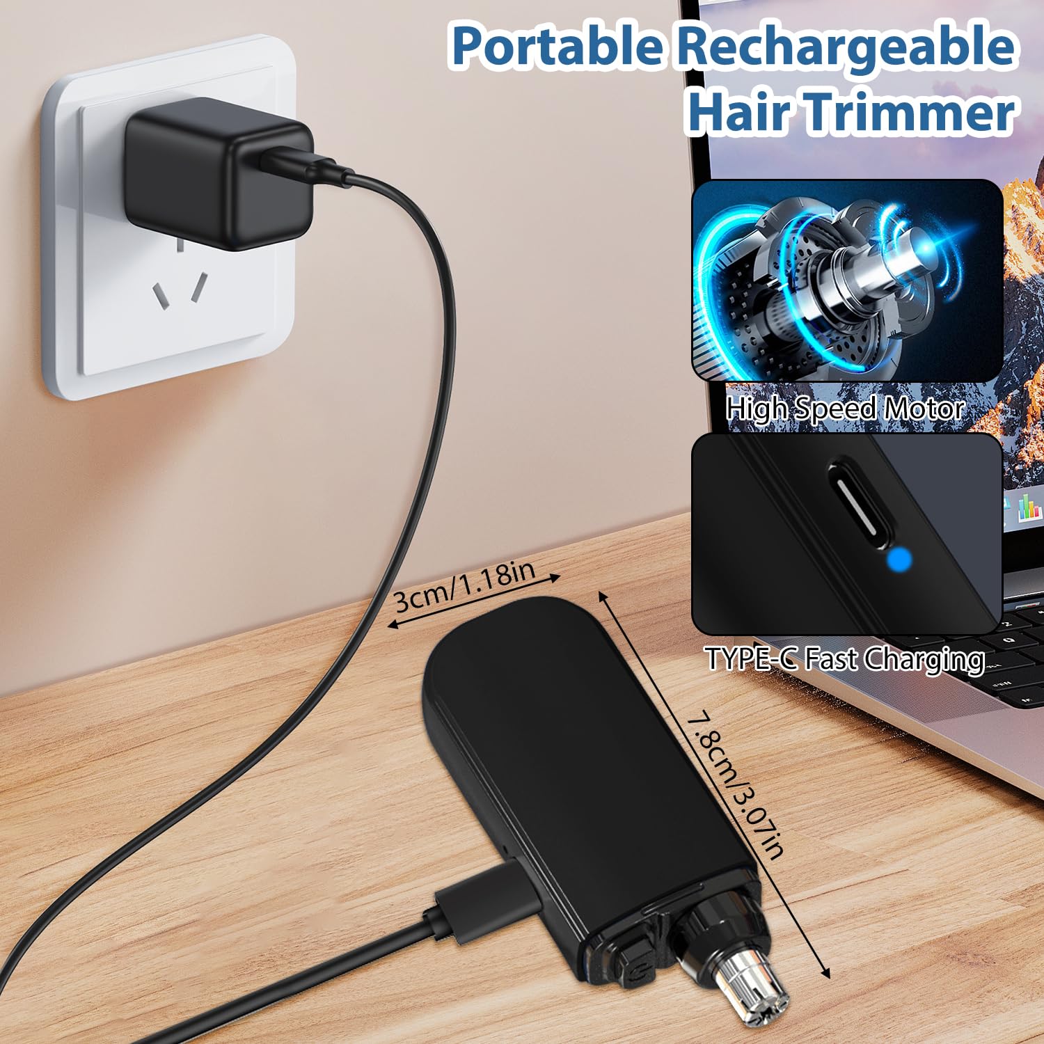 Premium USB Rechargeable Nose & Ear Hair Trimmer for Men - Waterproof 2-in-1 Grooming Kit with Stainless Steel Blades & LED Light - Compact Travel Design - Perfect Gift for Dad, Husband, Boyfriend - Ideal for Home, Gym, Office & Travel - Essential for Daily Grooming & Personal Care - Great for Business Trips, Meetings & Home Grooming Routine - Best for Travelers, Professionals & Busy Lifestyles