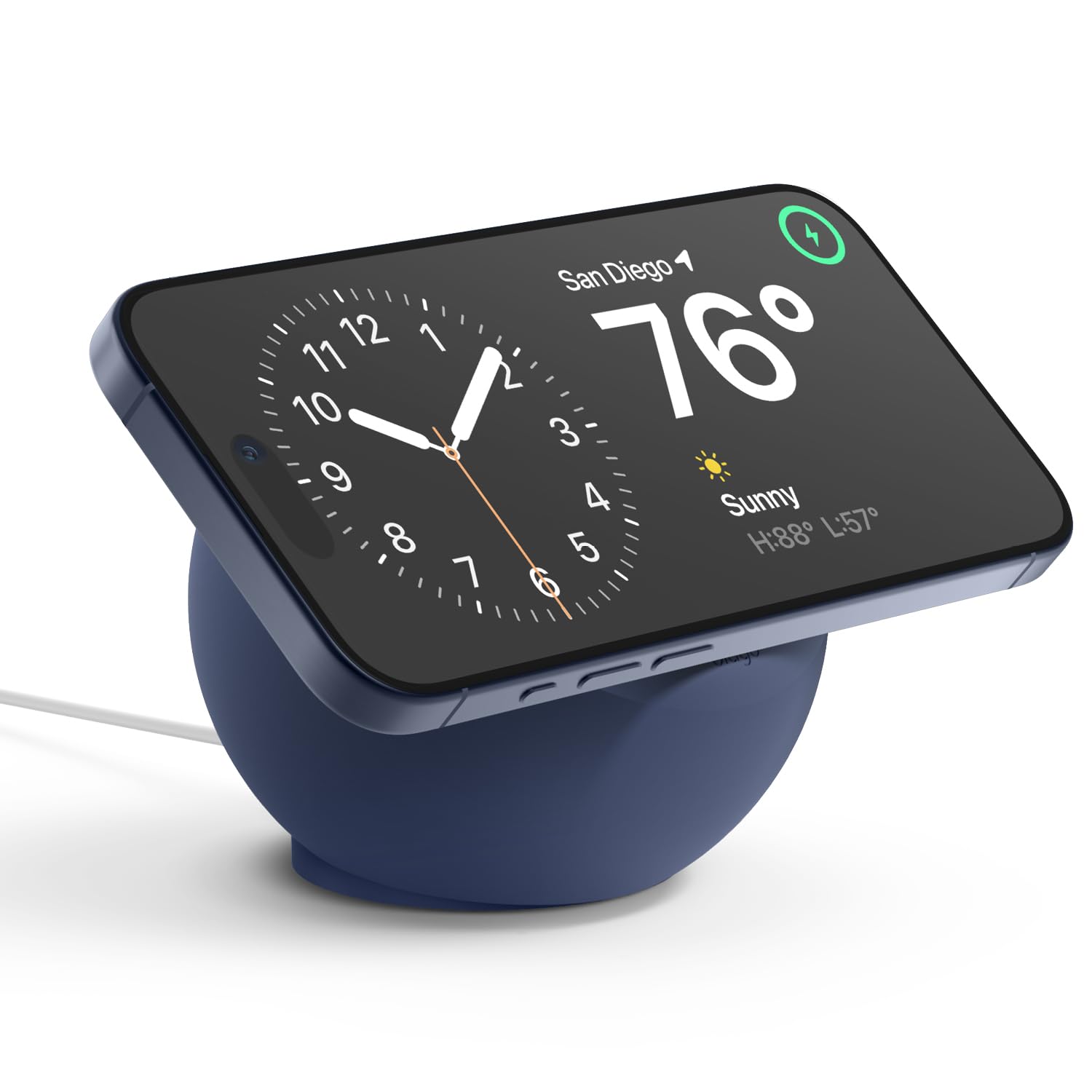 elago MS2 MagSafe Charging Stand for iPhone 16/15/14/13/12 Series - Premium Silicone Phone Holder Dock (Jean Indigo) | Wireless Charger Stand for Home, Office & Nightstand Use [Charger Not Included]