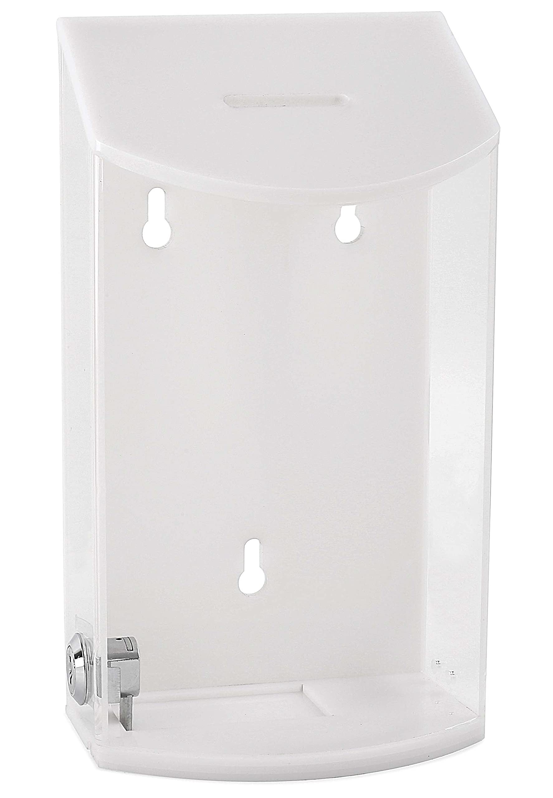 White Acrylic Donation Box for Charity & Tips - MCB Collection Box