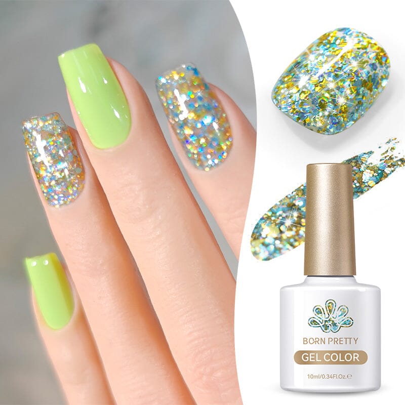 Multicolor Sequins Glitter Gel Nail Polish - SG02 Hummingbird 10ml | Long-Lasting Shine for Manicures & Pedicures | Perfect for Parties, Weddings & Special Occasions