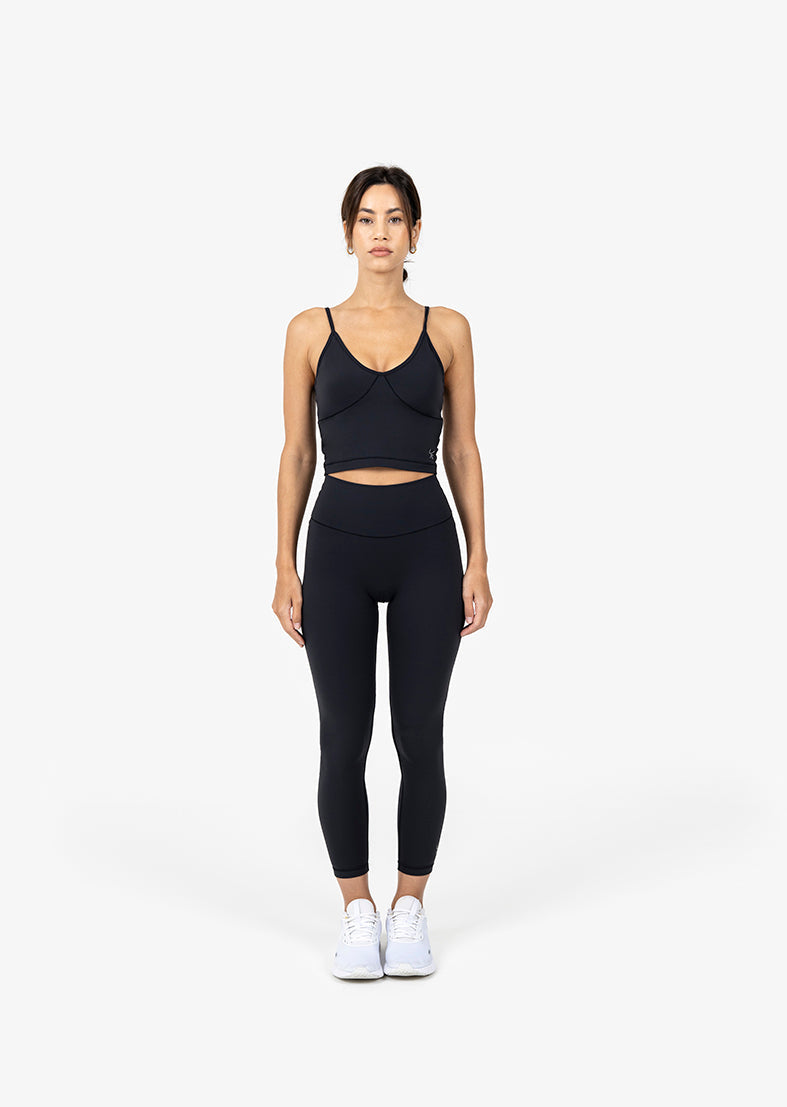 Elevate Life High-Waisted 7/8 Leggings for Women - Black Yoga Pants for Workout, Running & Lounge Wear