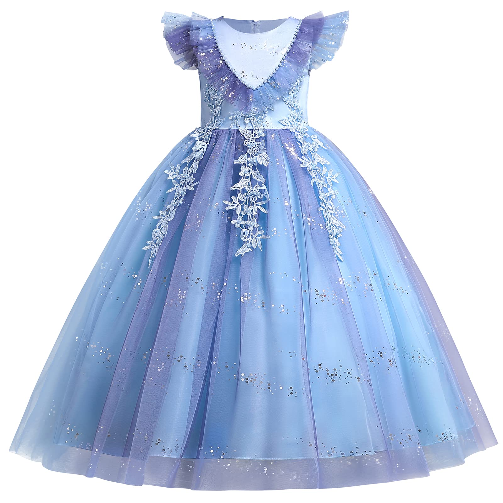 Sparkly Flower Girl Dress for Toddlers - Glitter Sequins Princess Pageant Gown with Gradient Hem for Birthday, Wedding & Special Occasions | Perfect for Flower Girls, Pageants & Formal Events