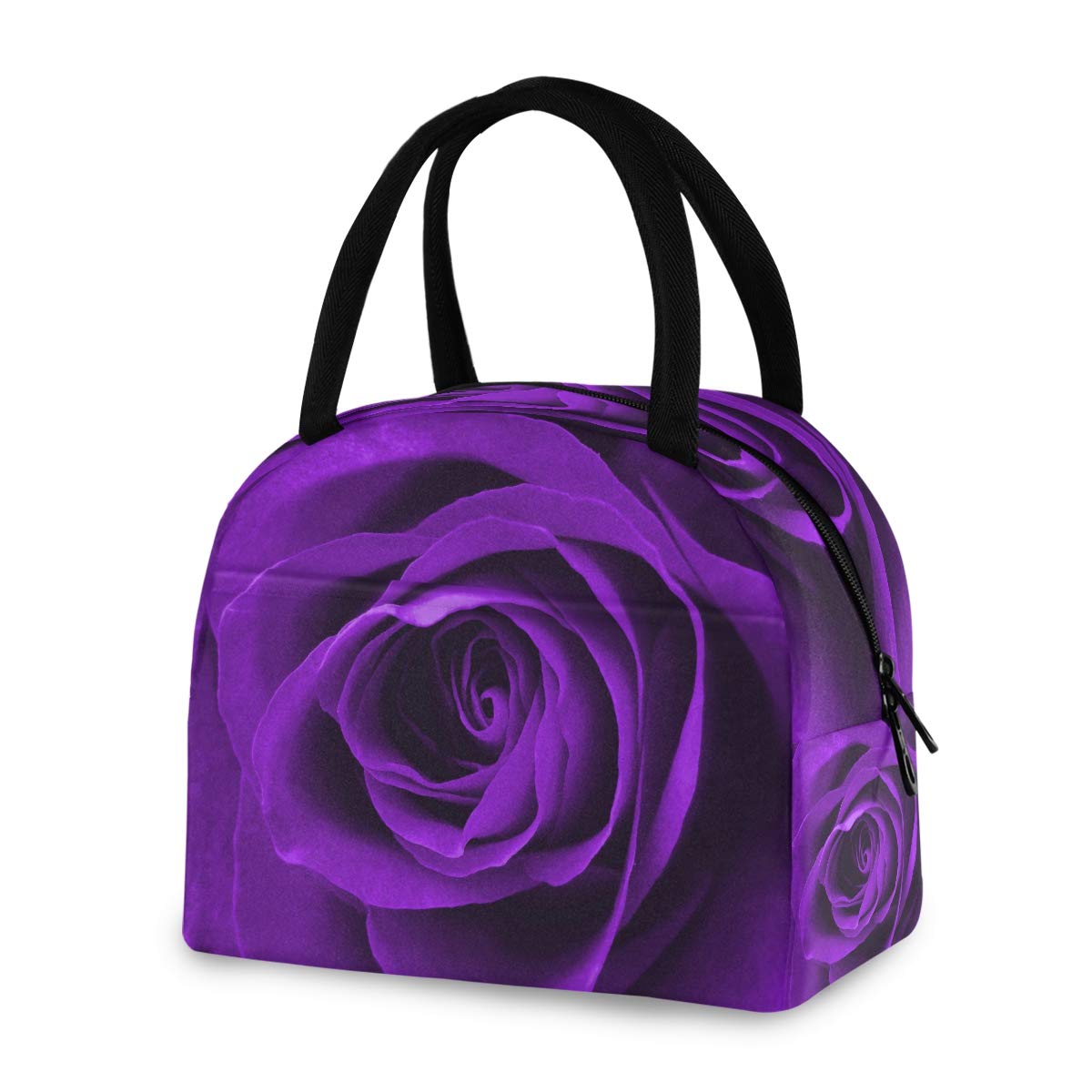 Blueangle Insulated Lunch Bag for Women & Men - Purple Rose Thermal Lunch Tote with Water-Resistant Cooler Compartment | Perfect for Work, School, Picnics & Outdoor Activities
