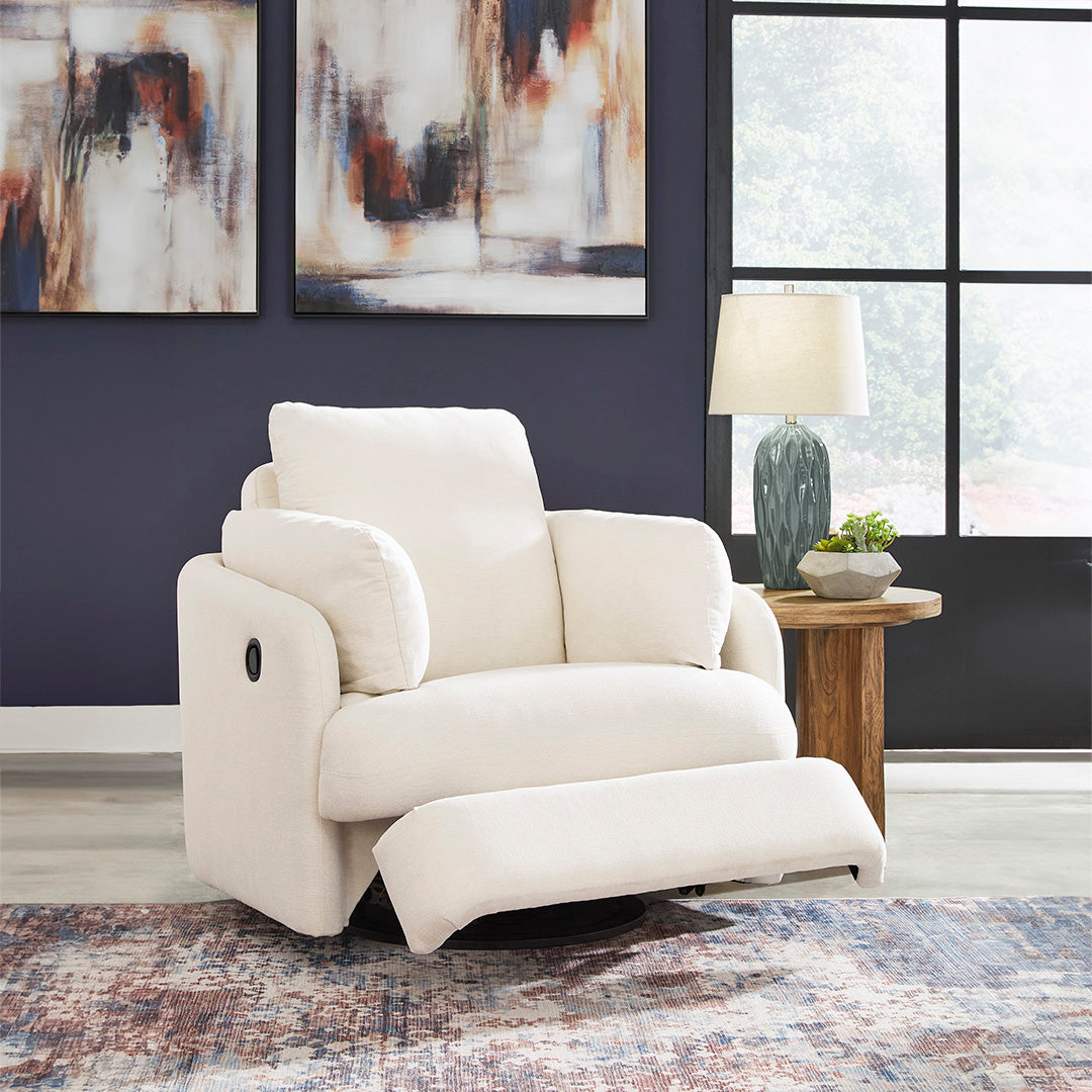 Modmax Swivel Glider Recliner Chair - 360 Degree Rotating Rocker Recliner with Smooth Gliding Motion, Padded Armrests & Lumbar Support - Perfect for Living Room, Nursery, or Home Theater Relaxation