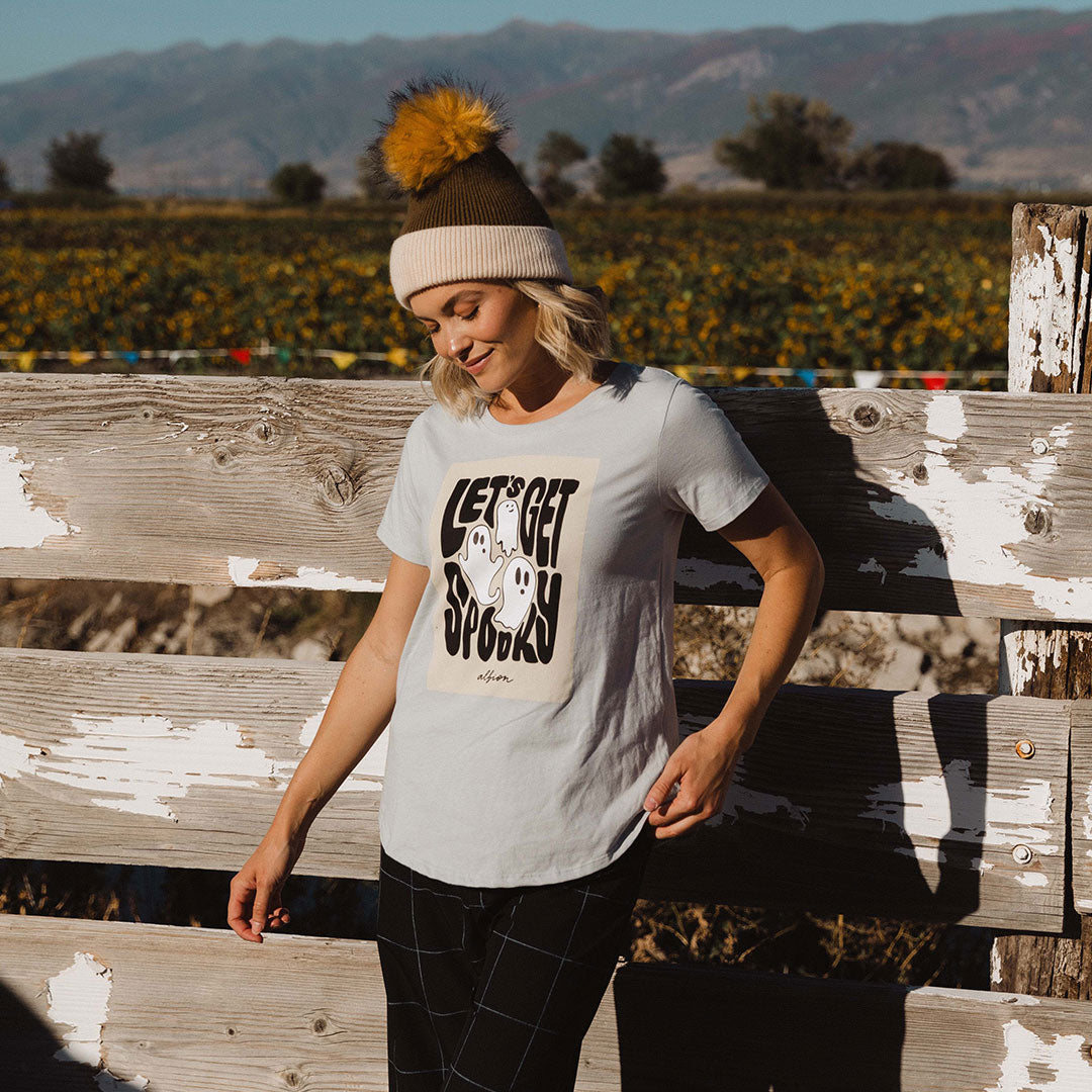 Spooky White Basic Tee - Soft Cotton T-Shirt for Men & Women | Casual Wear, Halloween Costume, Everyday Outfit