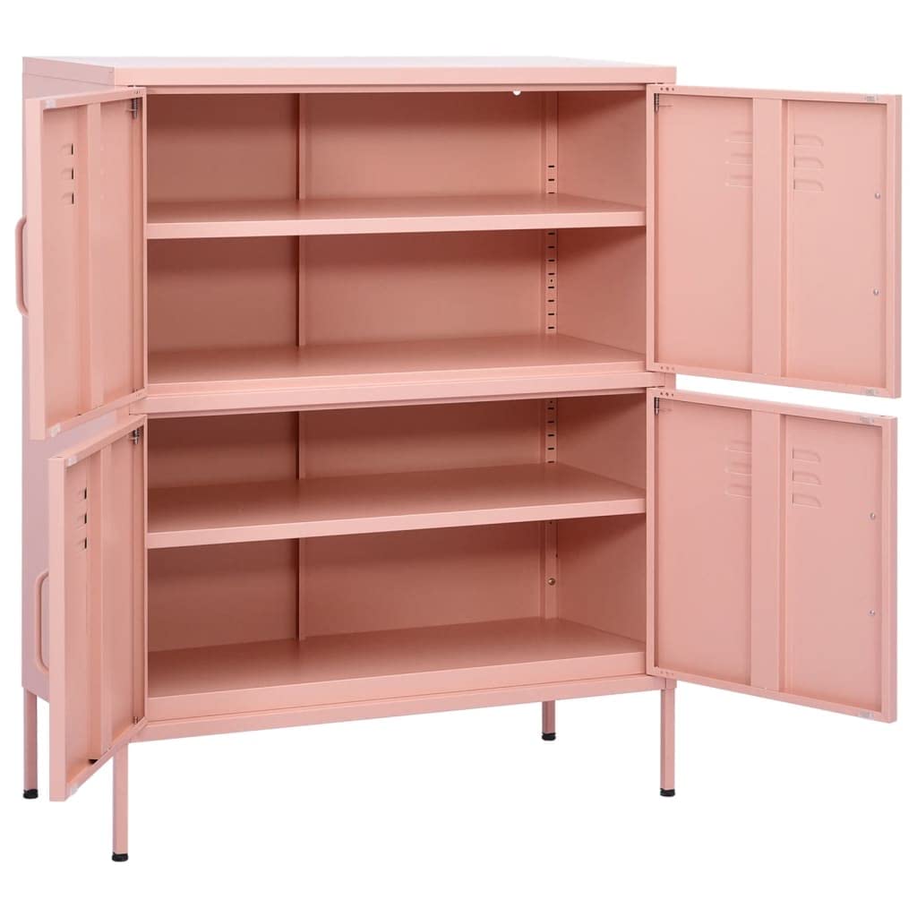 FAMIROSA 4-Door Steel Storage Cabinet with Adjustable Shelves - 31.5
