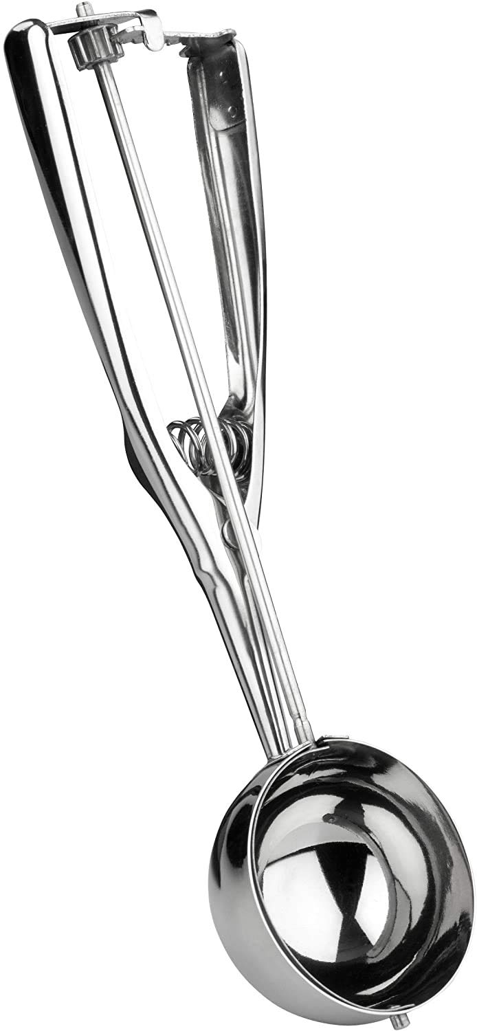 Premium Stainless Steel Ice Cream Scoop with Easy Trigger Action - Ideal for Scooping Ice Cream, Cookie Dough, Gelato, Sorbet & More - Perfect for Home Kitchens, Ice Cream Shops & Dessert Bars