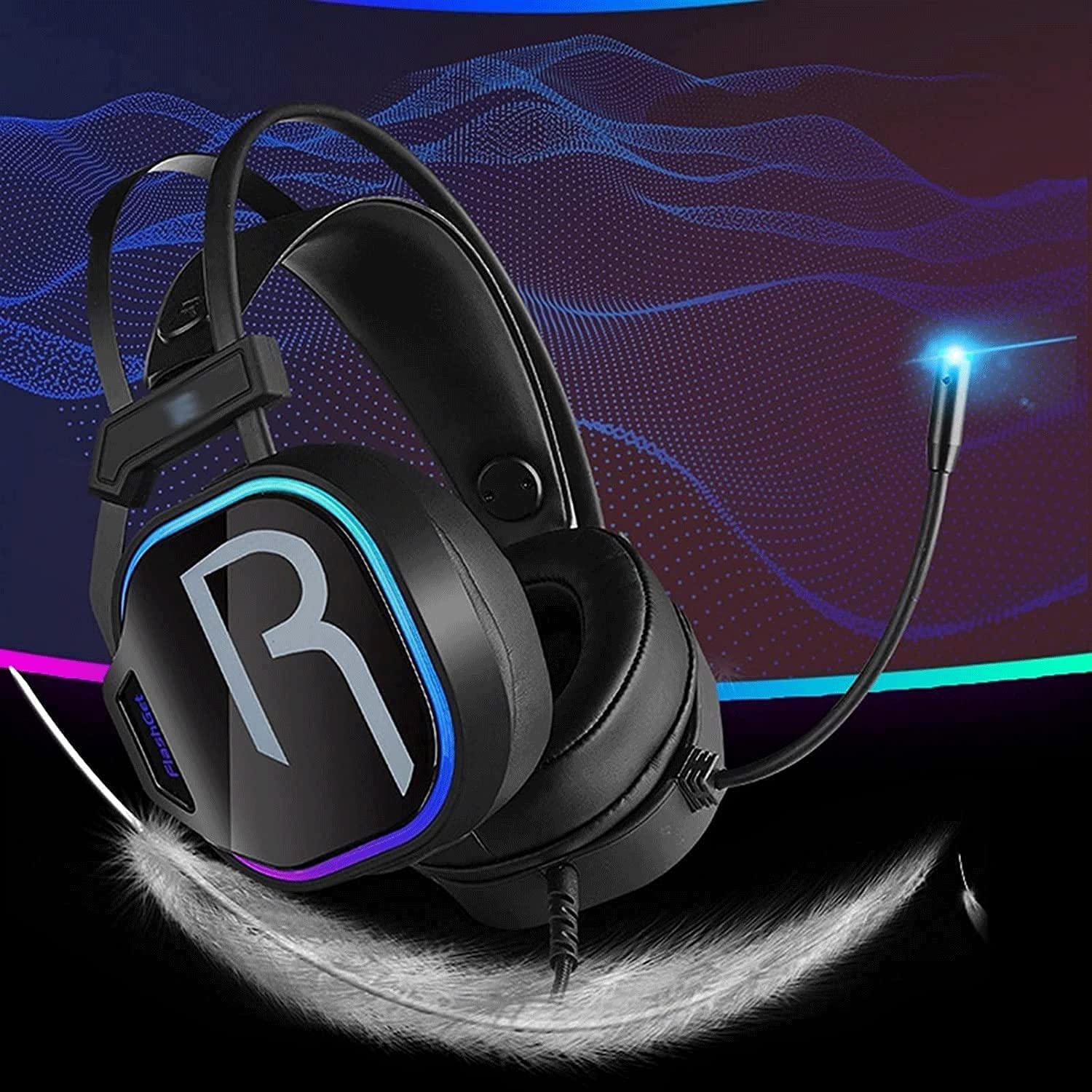 Premium Wired Gaming Headset with Noise-Canceling Microphone - Compatible with PC, PS4, PS5, Xbox One & Series X - Black | Perfect for Competitive Gaming, Online Meetings & Streaming