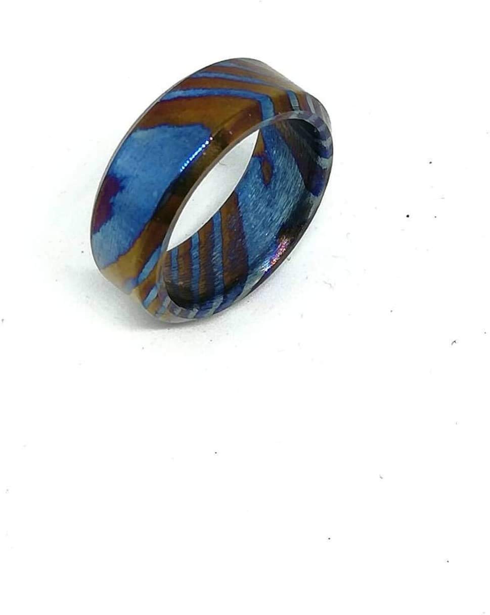 Handmade Damascus Titanium Ring for Men - Timascus KE-107-AT Comfort Fit Wedding Band, Custom Unisex Engagement Jewelry, Modern Statement Ring for Couples | Perfect for Weddings, Anniversaries & Special Occasions