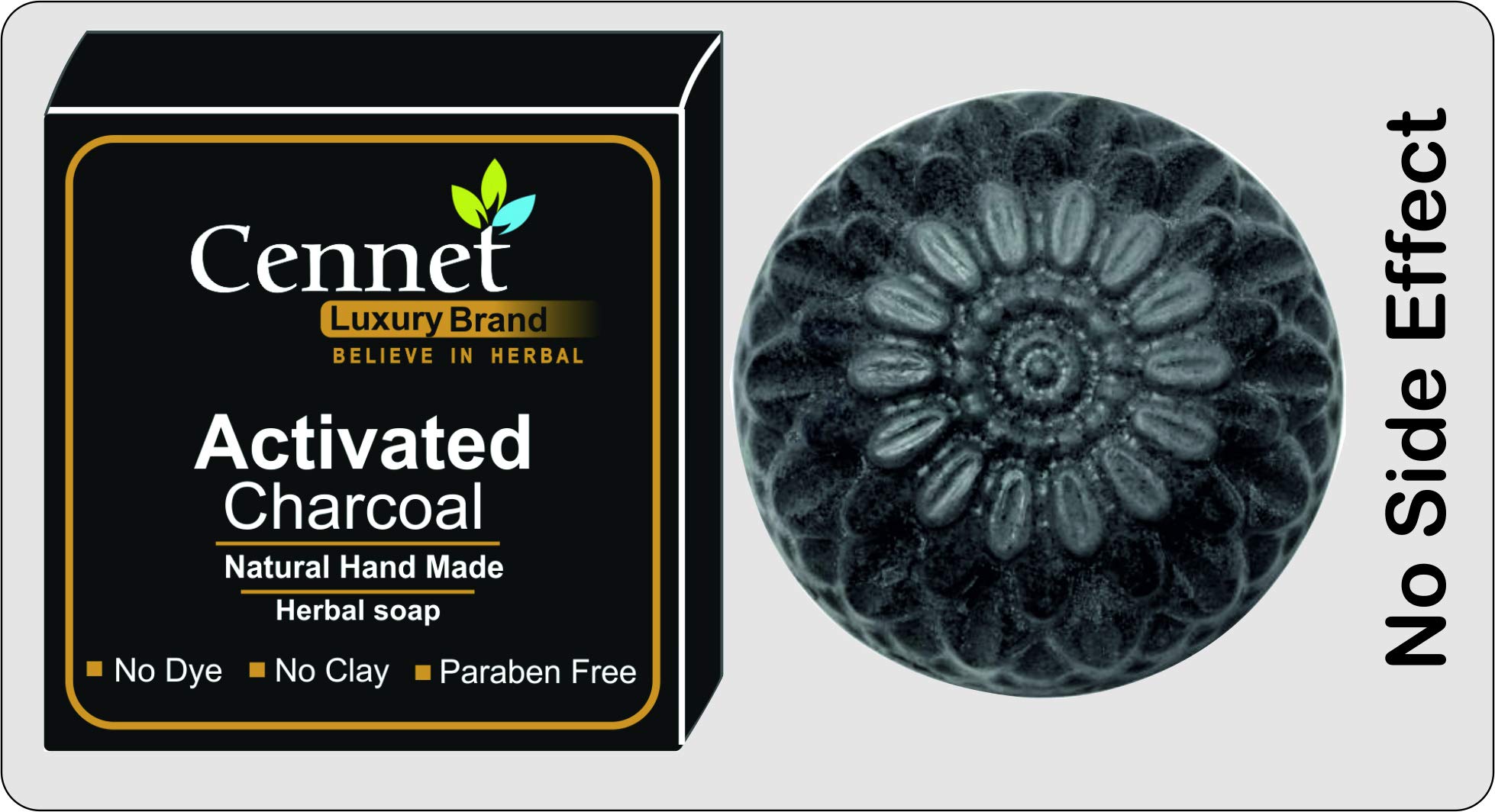Mahalaxmi Creation Activated Charcoal Soap for Women - Skin Whitening & Antibacterial Face & Body Cleanser (100g) | Detoxifying & Deep Pore Cleansing for Acne-Prone & Oily Skin | Daily Skincare Routine