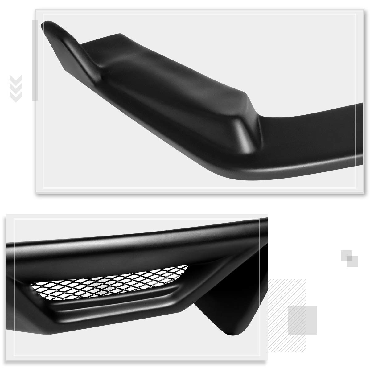 Rear Lower Bumper Fin Spoiler Diffuser Lip Wing Splitter + Side Valence Pair for 2015-2017 Ford Mustang - Enhance Aerodynamics & Sporty Look for Street Racing & Car Shows