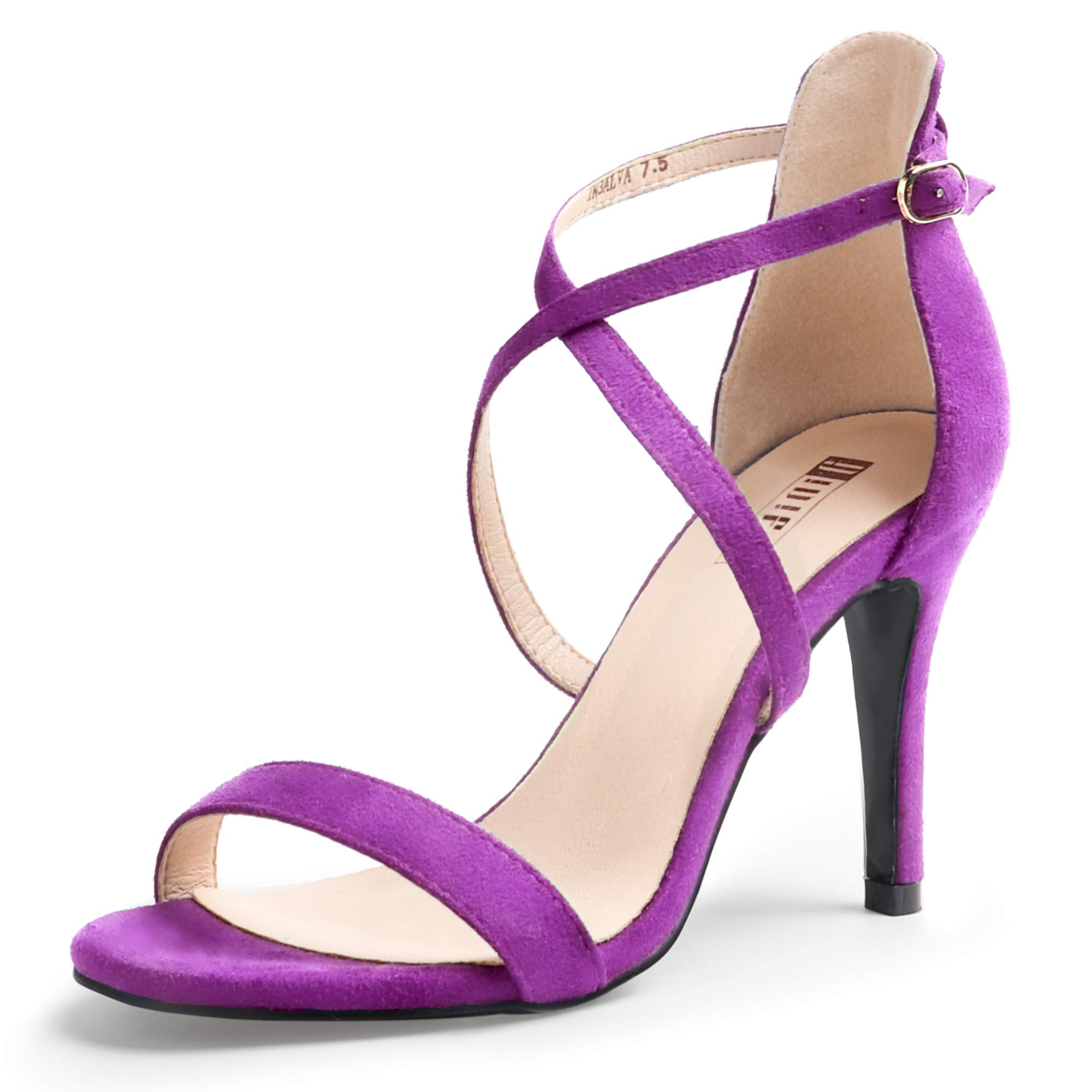 IDIFU Women's 3 Inch Strappy Heels with Ankle Strap - Elegant Dressy High Heels for Wedding, Party & Evening Wear - Comfortable Women's Dress Shoes for Prom, Cocktail & Special Occasions