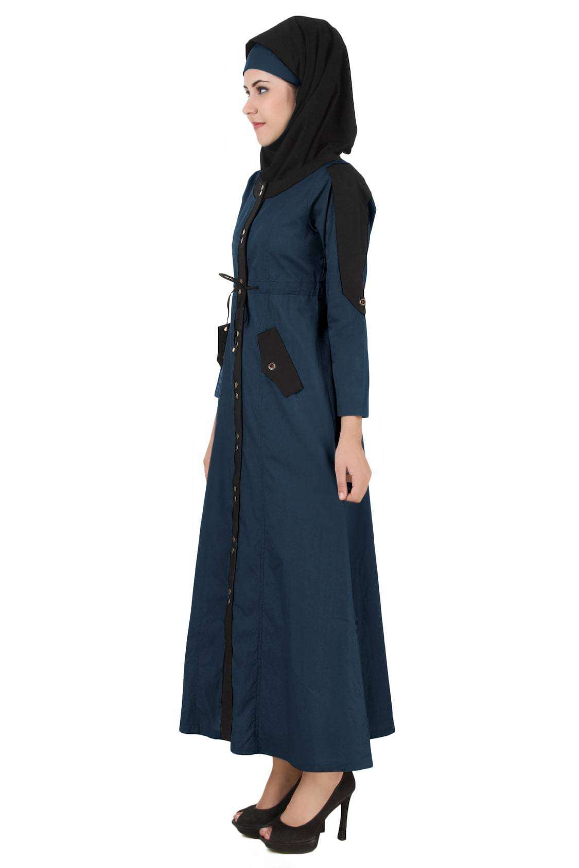 Premium Navy Blue Cotton Jilbab - Modest Muslim Hijab Scarf for Women - Perfect for Prayer, Daily Wear & Special Occasions