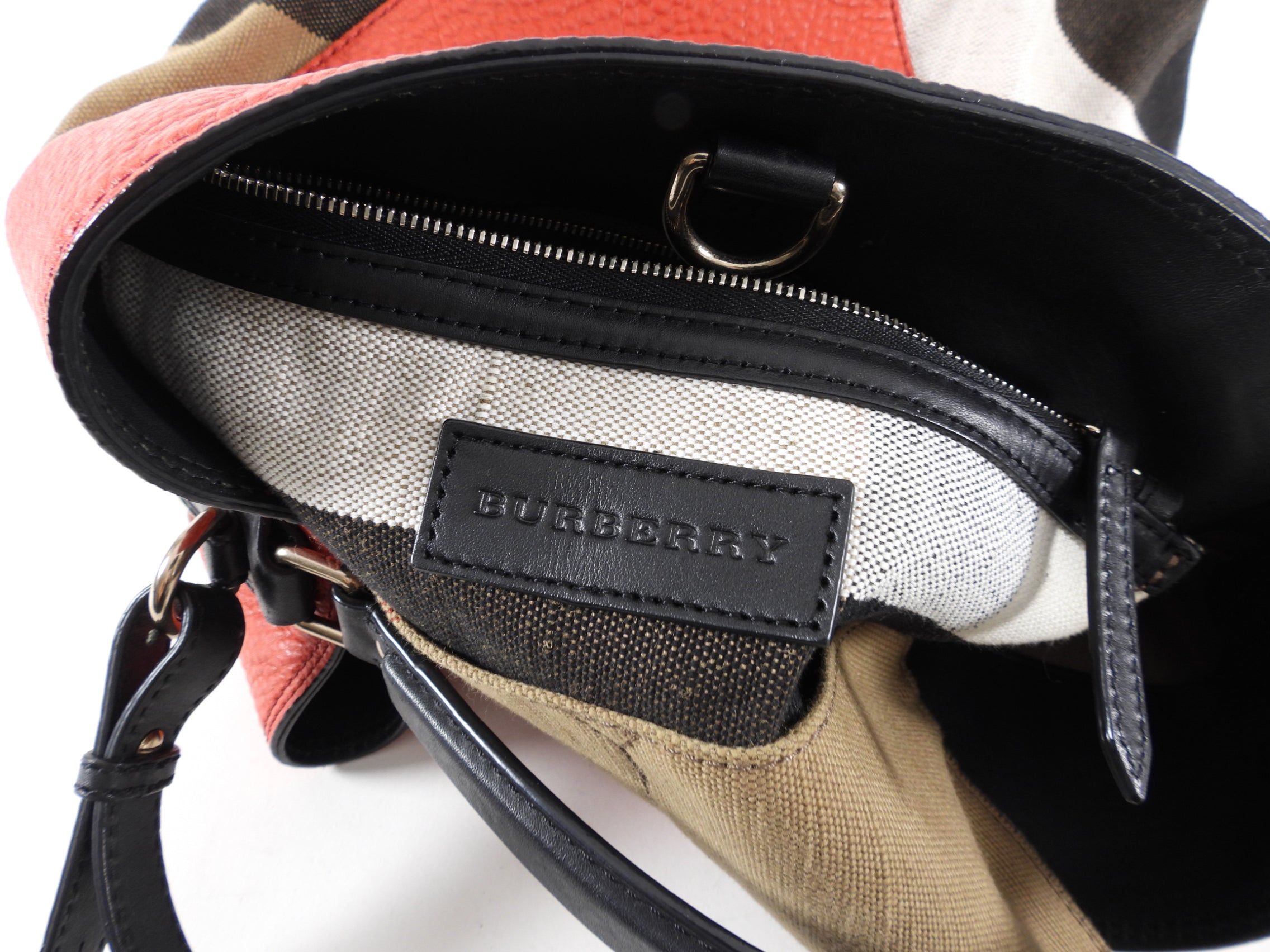 Burberry Red Canvas Check Two-Way Bucket Bag for Women | Fashionable Crossbody & Shoulder Bag | Perfect for Travel, Work & Daily Use