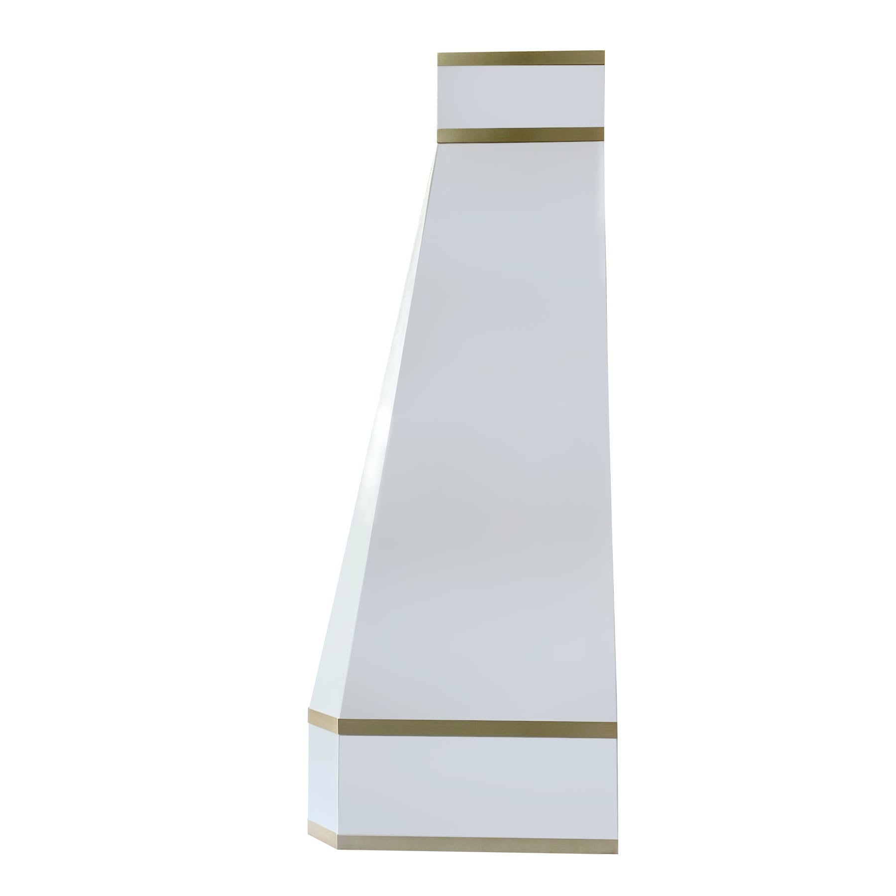 Premium RHM SH39 BS W3 Custom White Stainless Steel Tapered Range Hood with Crown - Modern Kitchen Ventilation for Home Cooking & Smoke Removal