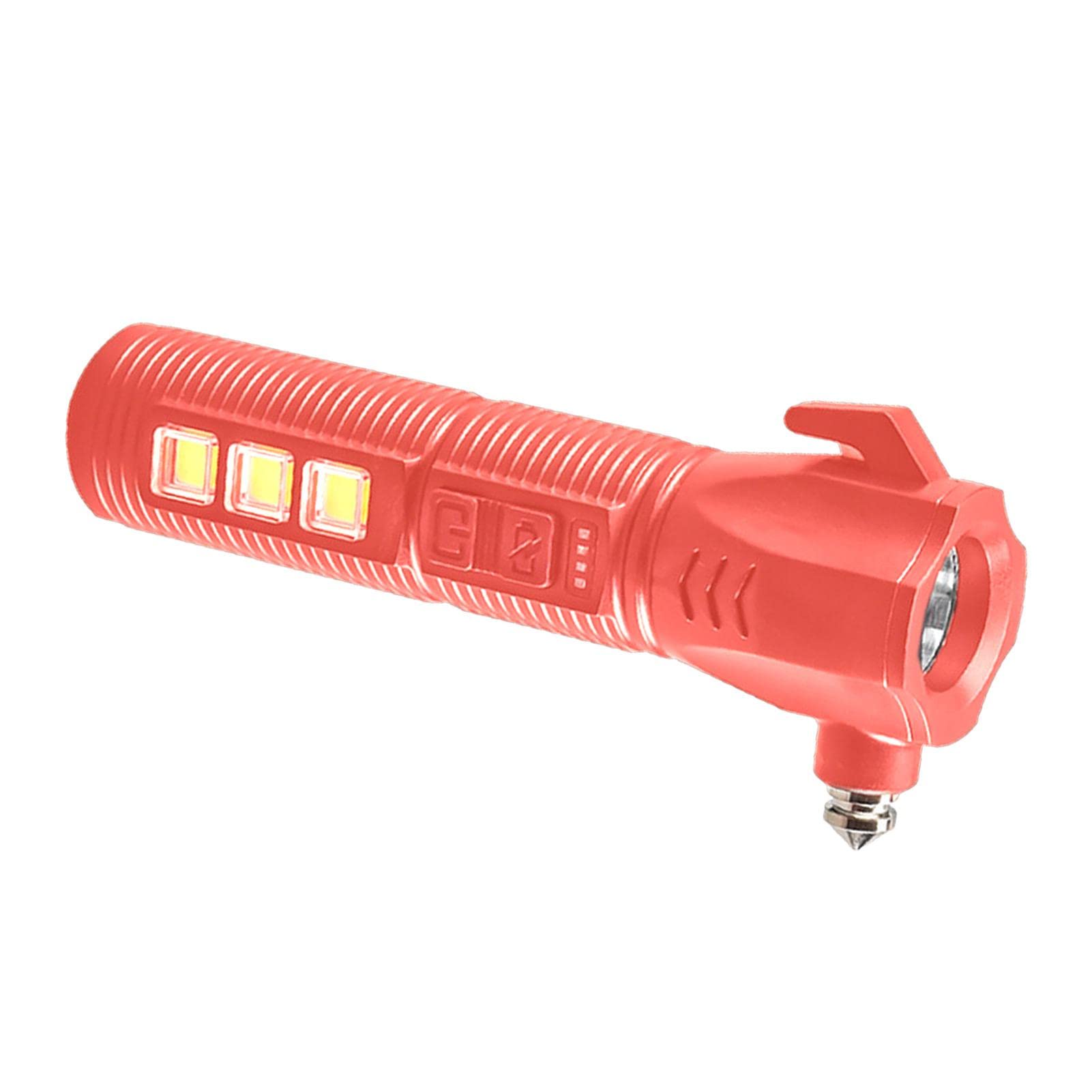 Car Safety Hammer Flashlight with Window Breaker & Seat Belt Cutter | Portable Emergency Tool with Flashing Light & USB Charging for Roadside Emergencies & Vehicle Safety