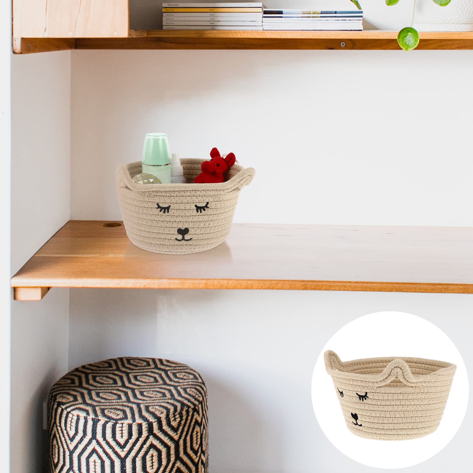 Cabilock Cotton Rope Storage Basket - Multipurpose Organizer for Office, Desktop, Bathroom & Home Decor - Perfect for Organizing Keys, Mail, Toys & More