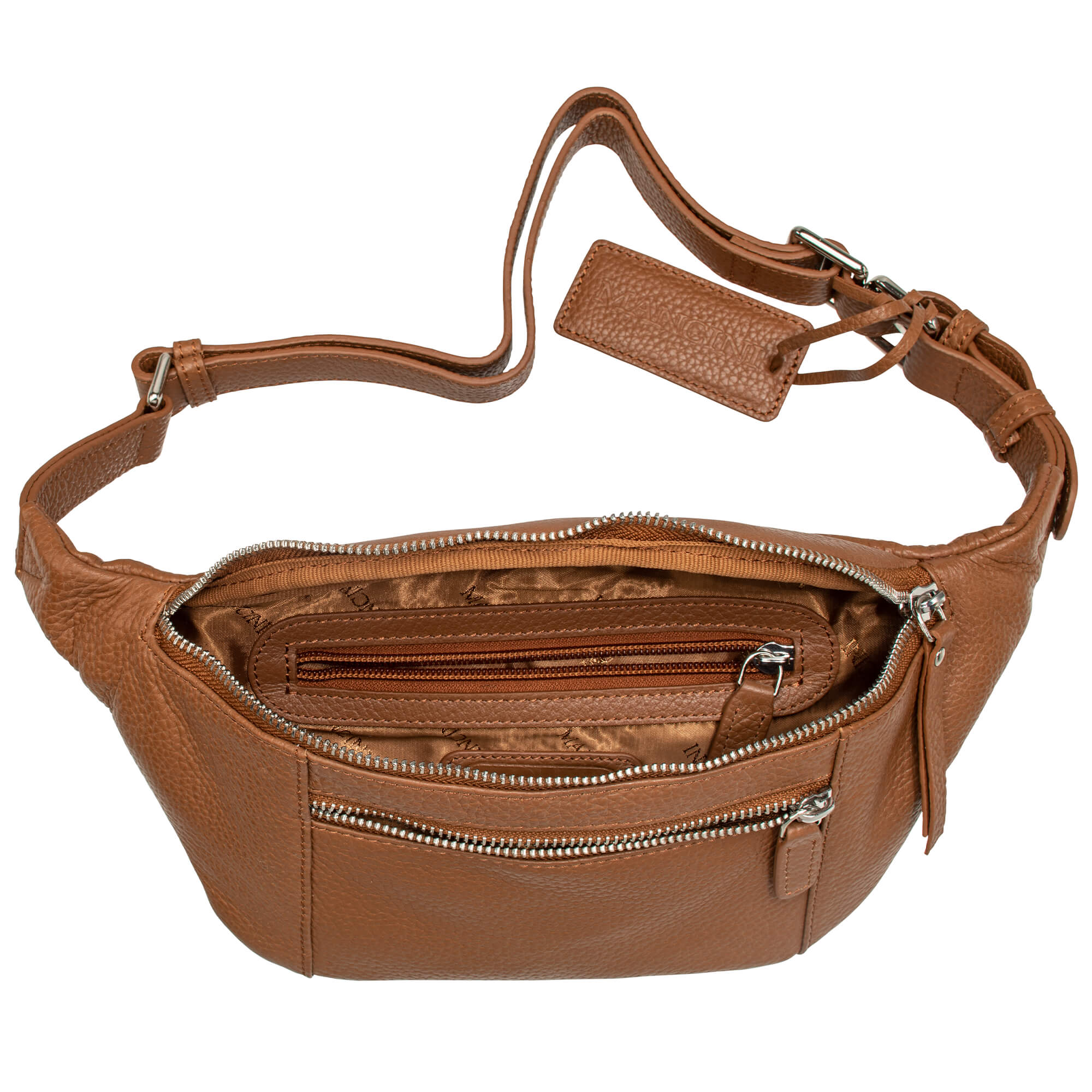 Mancini Pebbled Leather Waist Bag for Men & Women - Stylish Crossbody Fanny Pack for Travel, Hiking, and Everyday Use