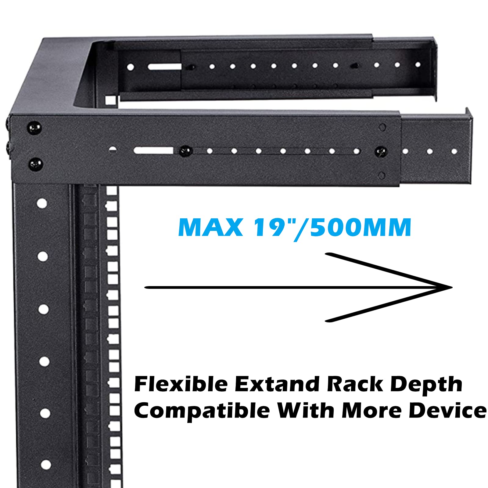 6U Wall Mount Server Rack - Adjustable Depth 19