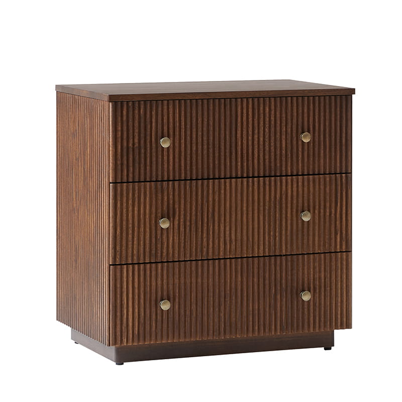 Camille 100% Solid Wood Nightstand with Drawers - Bedside Table for Bedroom, Living Room & Office - Rustic Home Furniture with Storage Space