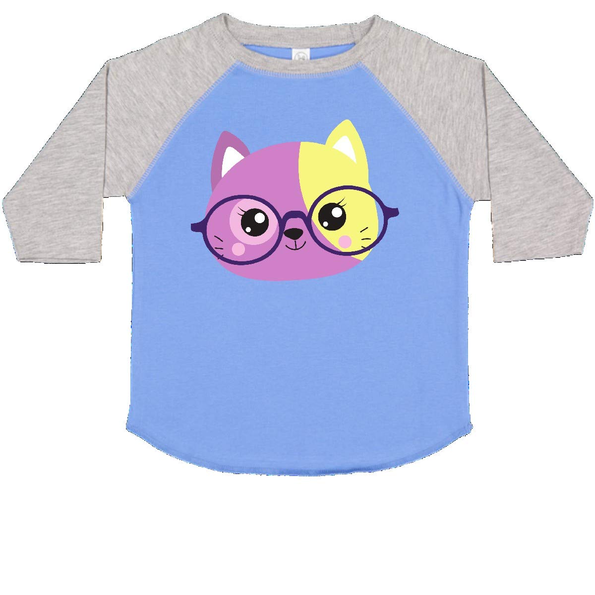Inktastic Hipster Cat with Glasses - Cute Kitten Graphic Toddler T-Shirt for Boys & Girls - Perfect for Casual Wear, Playdates & Family Outings