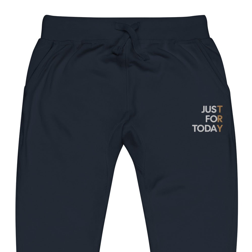 Just For Today Unisex Fleece Sweatpants - Soft & Comfortable Lounge Pants for Men & Women - Perfect for Home, Gym, and Casual Wear
