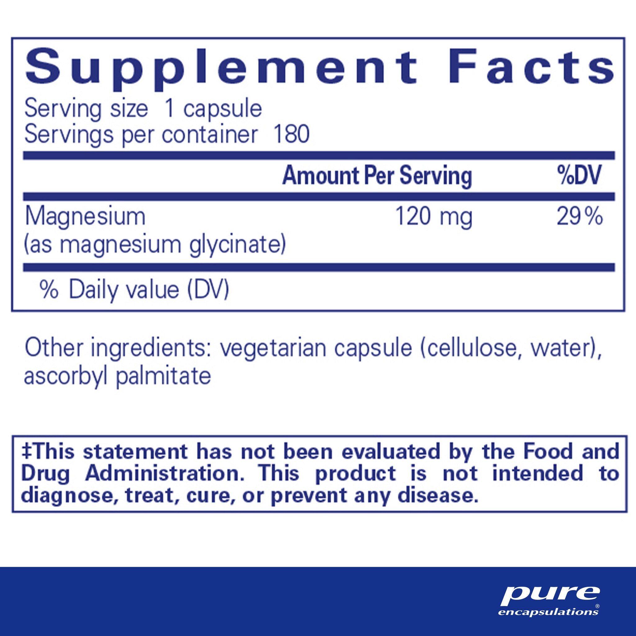 Pure Encapsulations Magnesium Glycinate Supplement - High Absorption Magnesium for Stress Relief, Sleep Support & Muscle Relaxation - Vegan, Non-GMO - Perfect for Nighttime Relaxation & Post-Workout Recovery