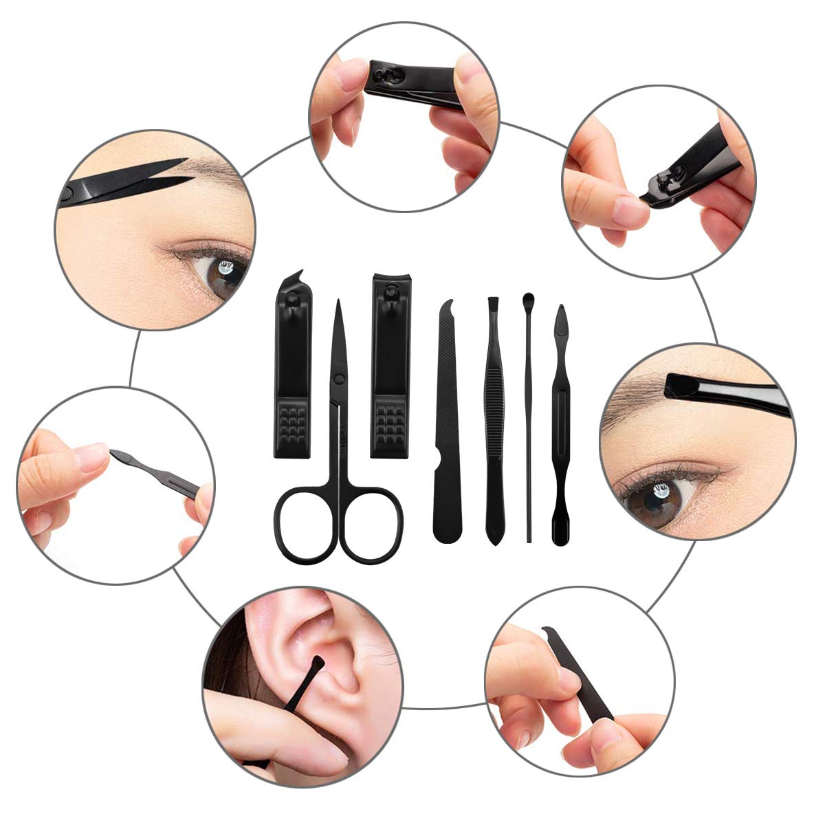 7-in-1 Professional Manicure & Pedicure Set for Women and Men - Heavy Duty Nail Clippers for Thick Nails, Toenail Cutters, Nail Care Kit with Storage Case - Perfect for Home, Travel & Salon Use