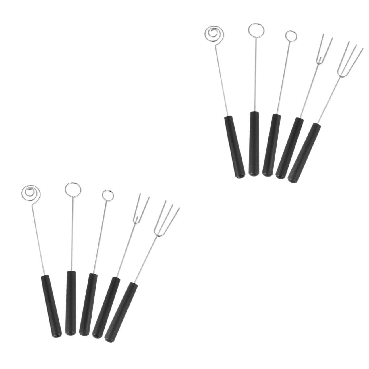 10-Piece Stainless Steel Chocolate Fondue Forks Set - Dessert, BBQ, Cheese & Fondue Skewers - Perfect for Parties, Weddings & Home Kitchen Use