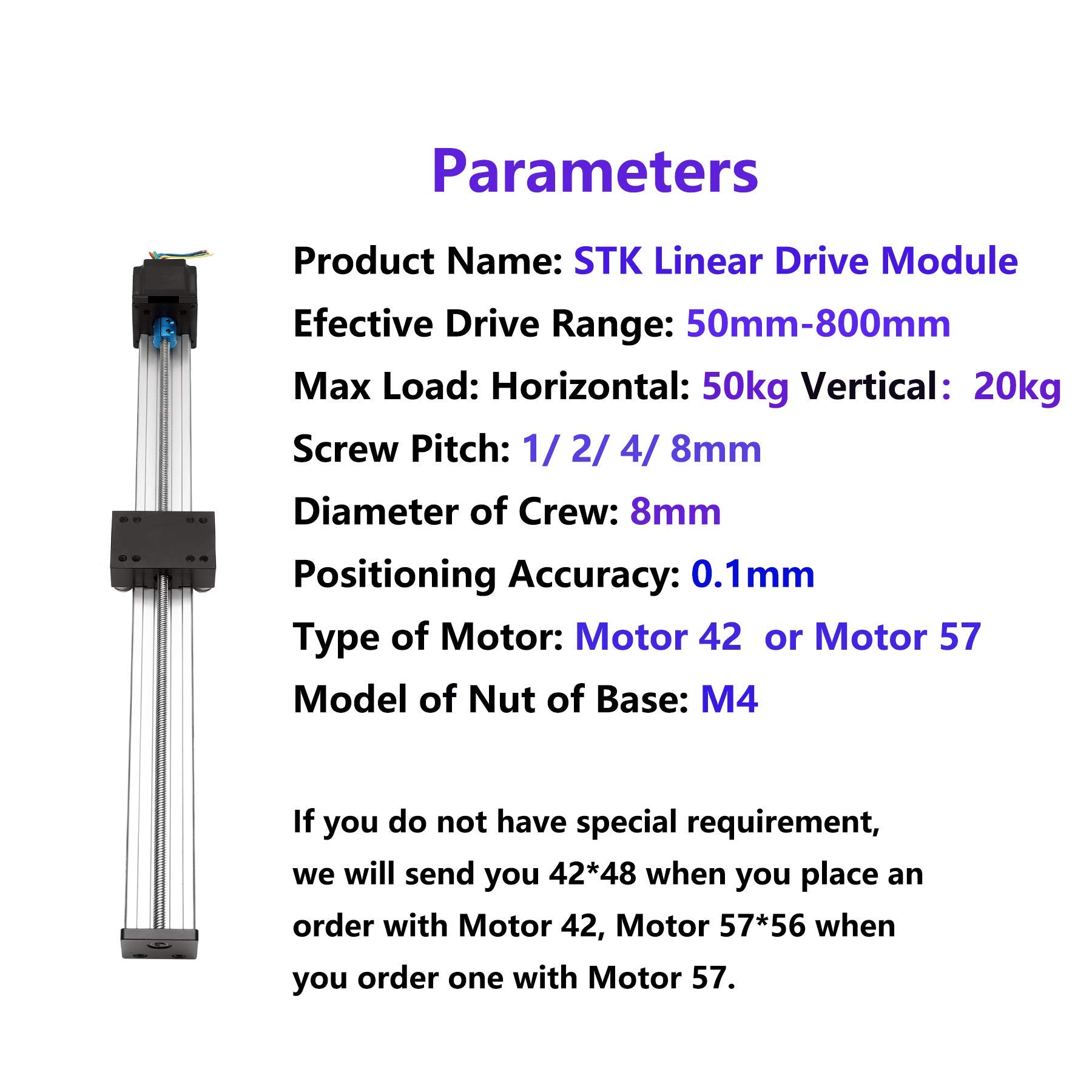 Nema 17 Stepper Motor with T8 x 8 Lead Screw - 550mm Linear Guide Slide System for CNC & 3D Printer - STK Series Motion Sliding Table with T-Nut - Perfect for DIY CNC Machines, Laser Cutters, and Automated Manufacturing Equipment