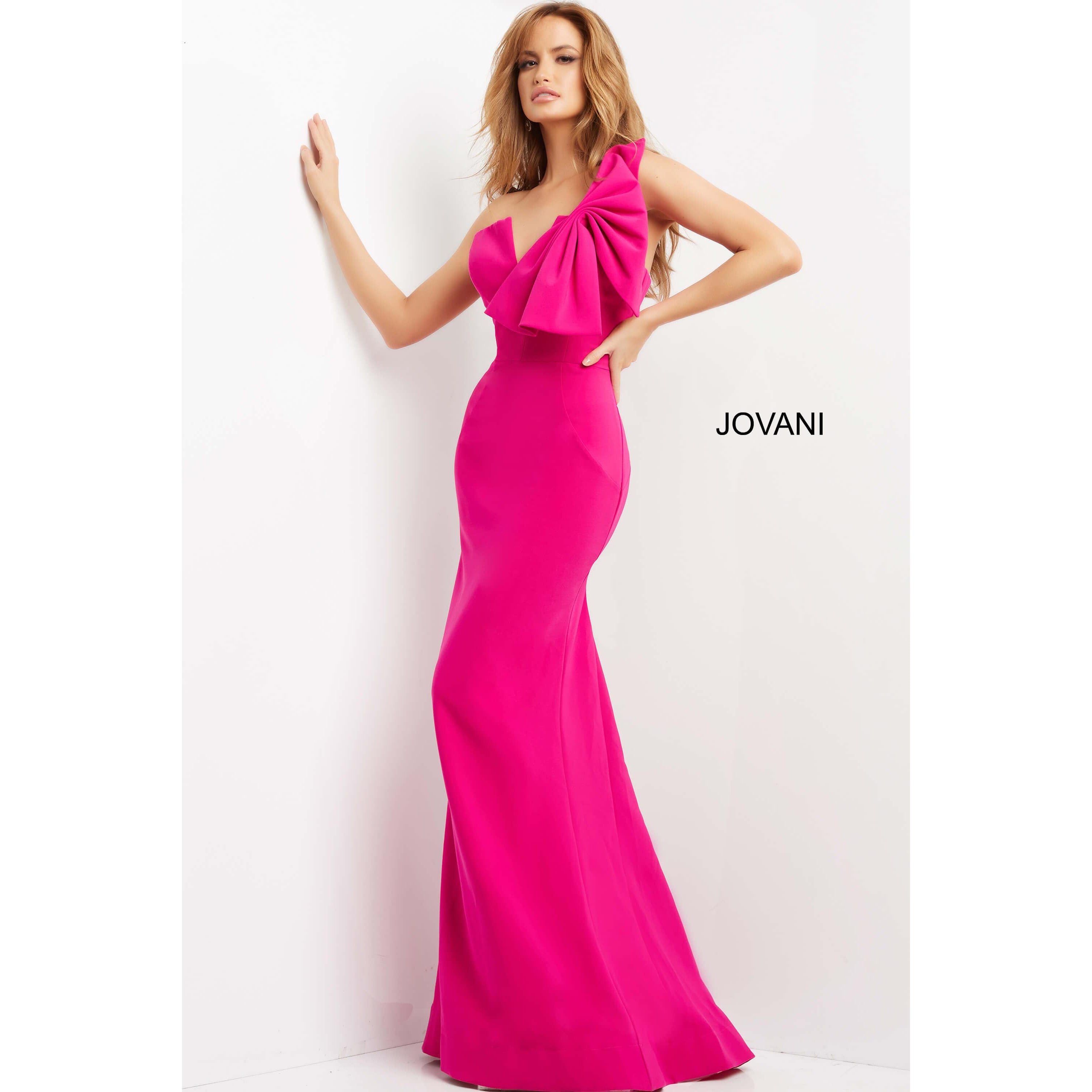 Jovani 07306 One Shoulder Form Fitting Evening Dress for Women - Elegant Prom, Cocktail & Formal Gown - Perfect for Weddings, Parties & Special Occasions