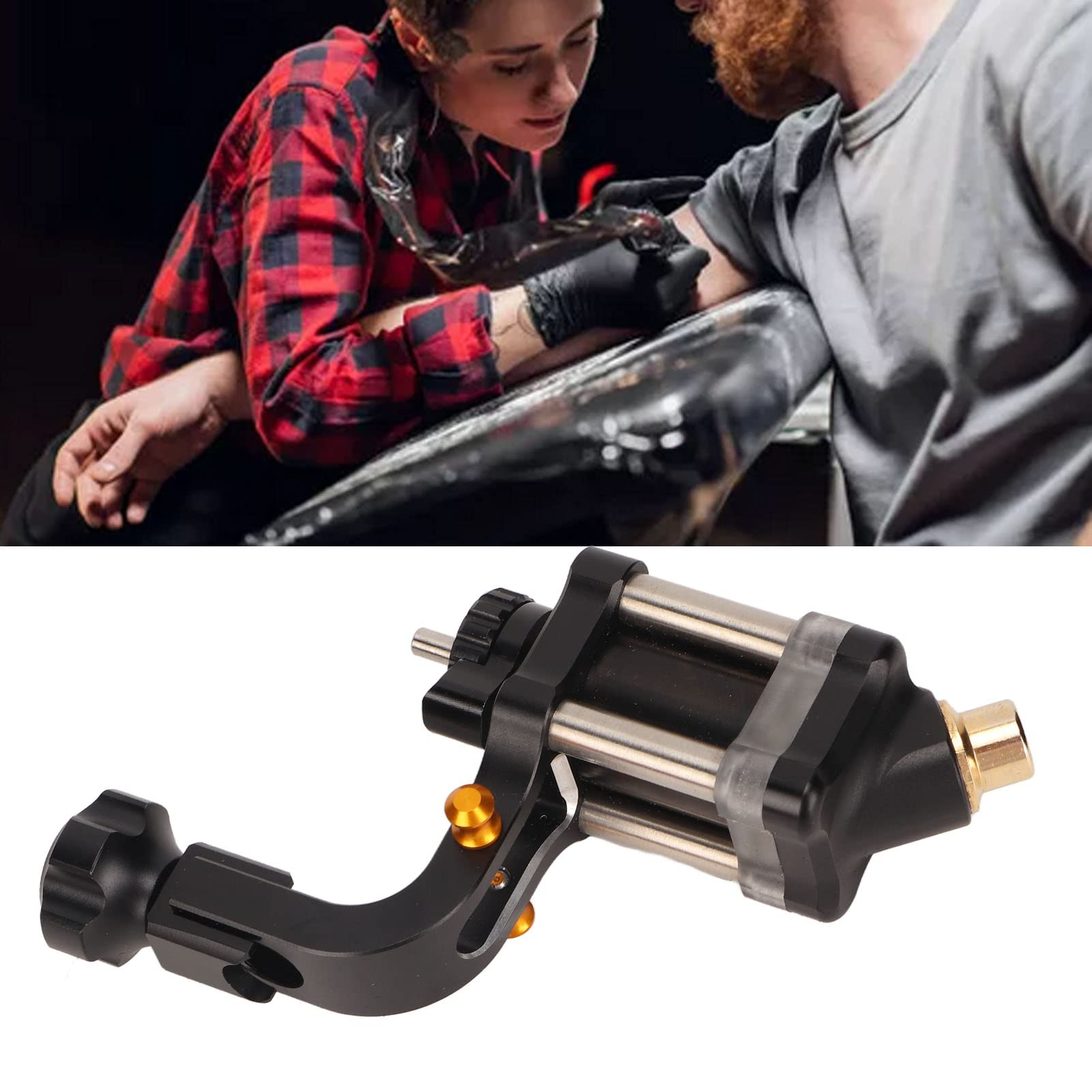 Professional Tattoo Machine - Portable Ergonomic Space Aluminum Tattoo Gun for Artists & Salon Use - Perfect for Tattooing, Permanent Makeup & Body Art (Black)