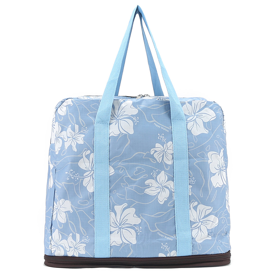 Foldable Duffle Bag for Travel & Gym - Water-Resistant Sophie Hibiscus Blue Carry-On Luggage | Perfect for Weekend Trips, Sports Gear & Workout Essentials