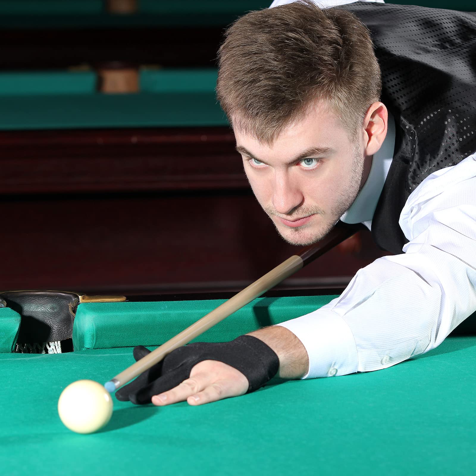 Patikil 3 Fingers Billiard Gloves - Left & Right Hand Cue Gloves for Pool, Snooker, Carom & Cue Sports | Perfect for Shooters & Professional Players