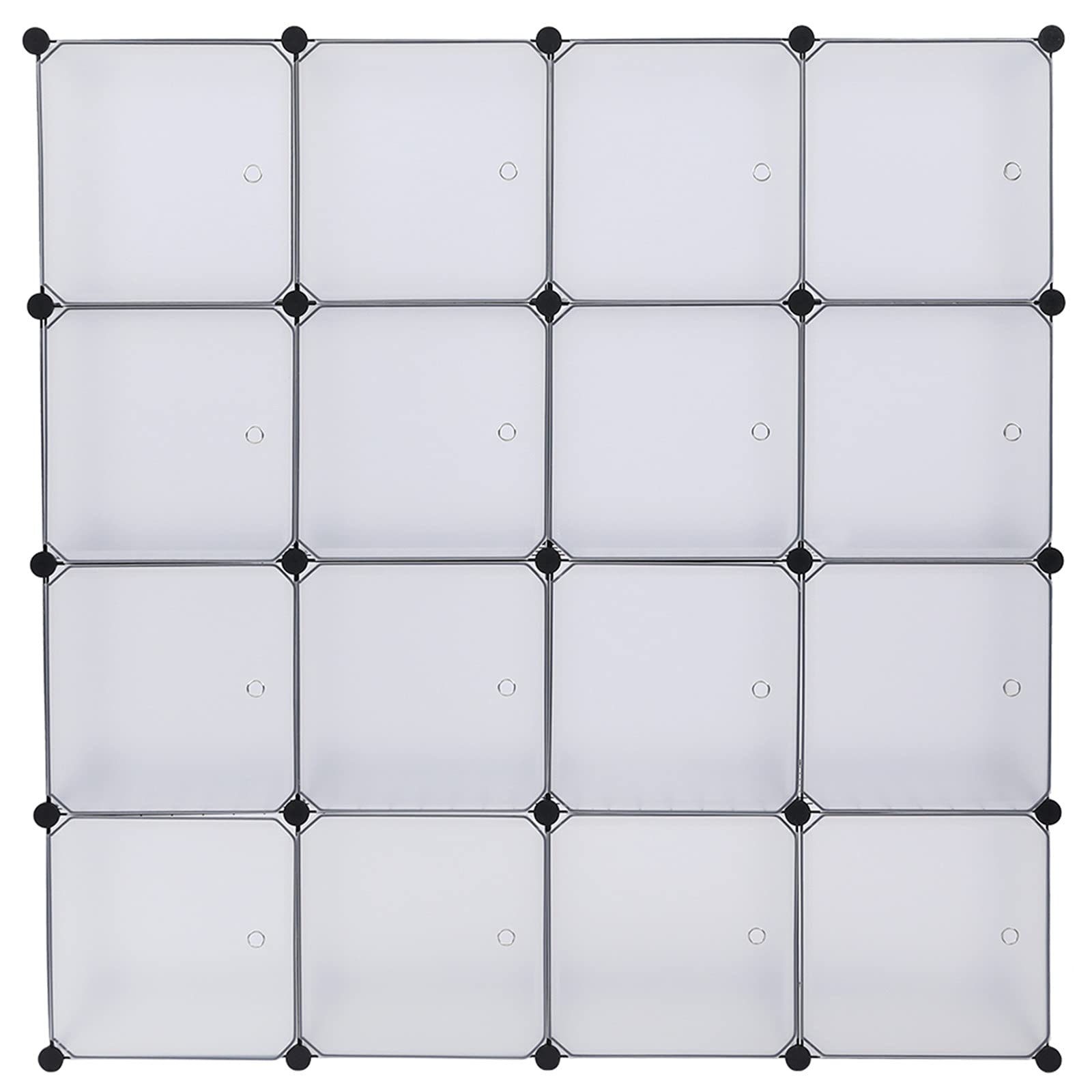 16-Cube Storage Shelf Organizer - White Bookcase for Closet, Toys & Books | Stackable Cube Shelving Unit for Bedroom, Living Room & Office Storage Solutions