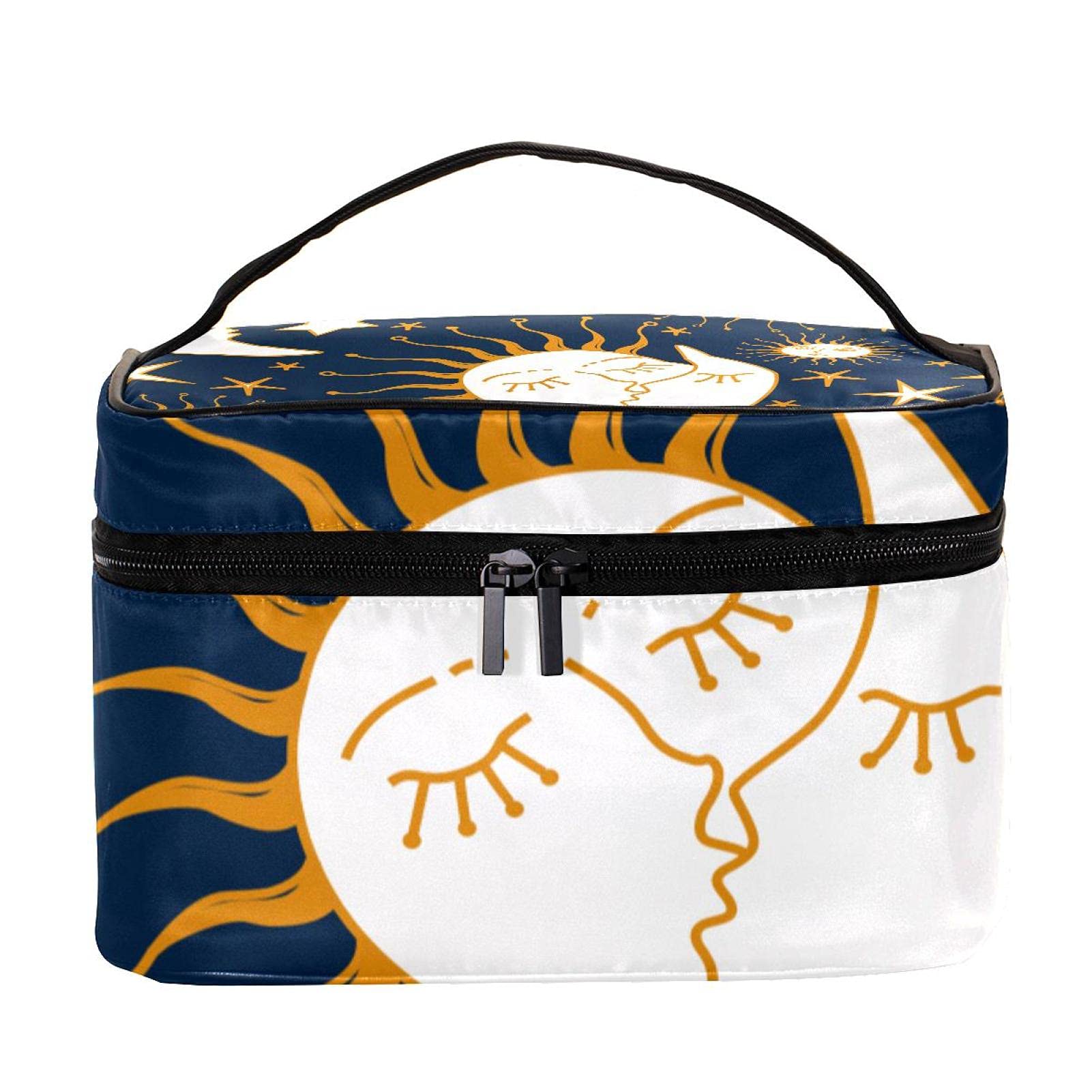 Boho Sun Kiss Moon Stars Travel Makeup Bag - Large Cosmetic Organizer with Zipper for Women & Girls | Perfect for Travel, Gym & Daily Essentials Storage