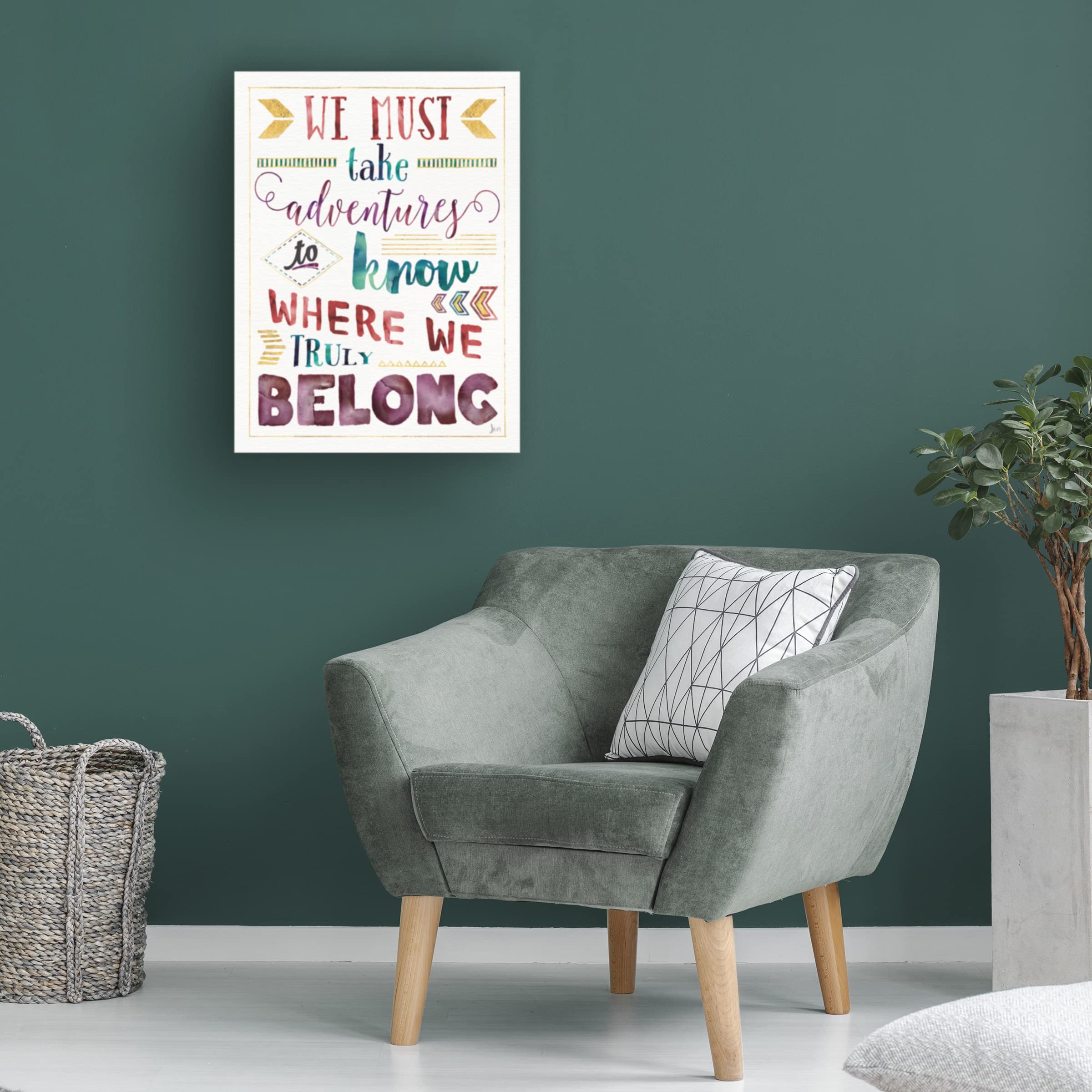 Jess Aiken 'Lost in Words II' Canvas Wall Art Print - Modern Abstract Painting for Living Room, Bedroom & Office Decor