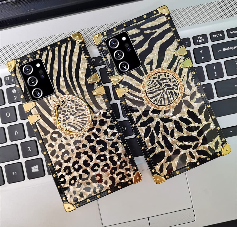 Luxury Gold Glitter Bling Leopard Pattern Soft Case for Samsung Galaxy A10S - Cute Box Design with Finger Ring Grip & Kickstand - Perfect Gift for Women & Girls (Ideal for Daily Use, Travel, and Work)