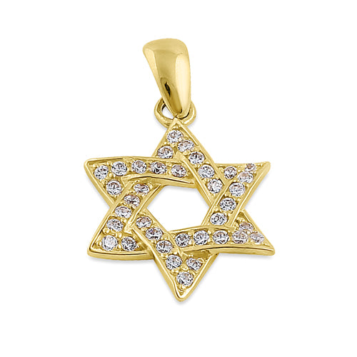 14K Yellow Gold Star of David CZ Pendant - Elegant Jewish Jewelry for Men & Women, Perfect for Hanukkah Gifts, Bar Mitzvah, Bat Mitzvah & Everyday Wear