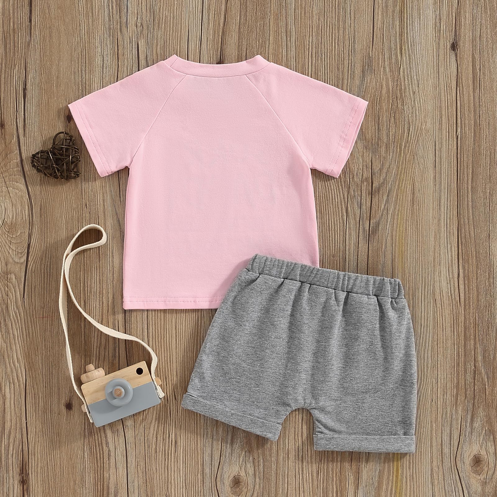 Toddler Baby Girls Summer Outfit Set - 2Pcs Short Sleeve T-Shirt & Shorts for Newborns | Cute Playtime & Beach Wear