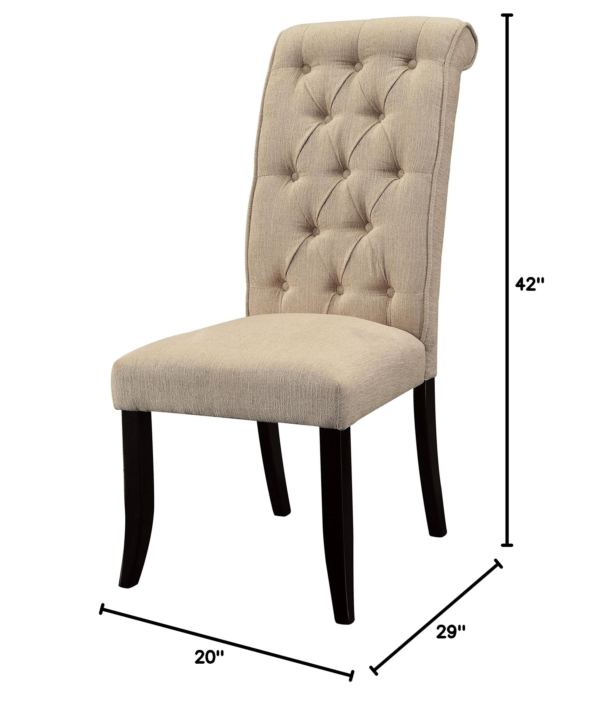 Furniture of America Giano Ivory Side Chairs (Set of 2) - Modern Dining Room Chairs for Kitchen, Living Room & Office - Comfortable & Stylish Home Decor