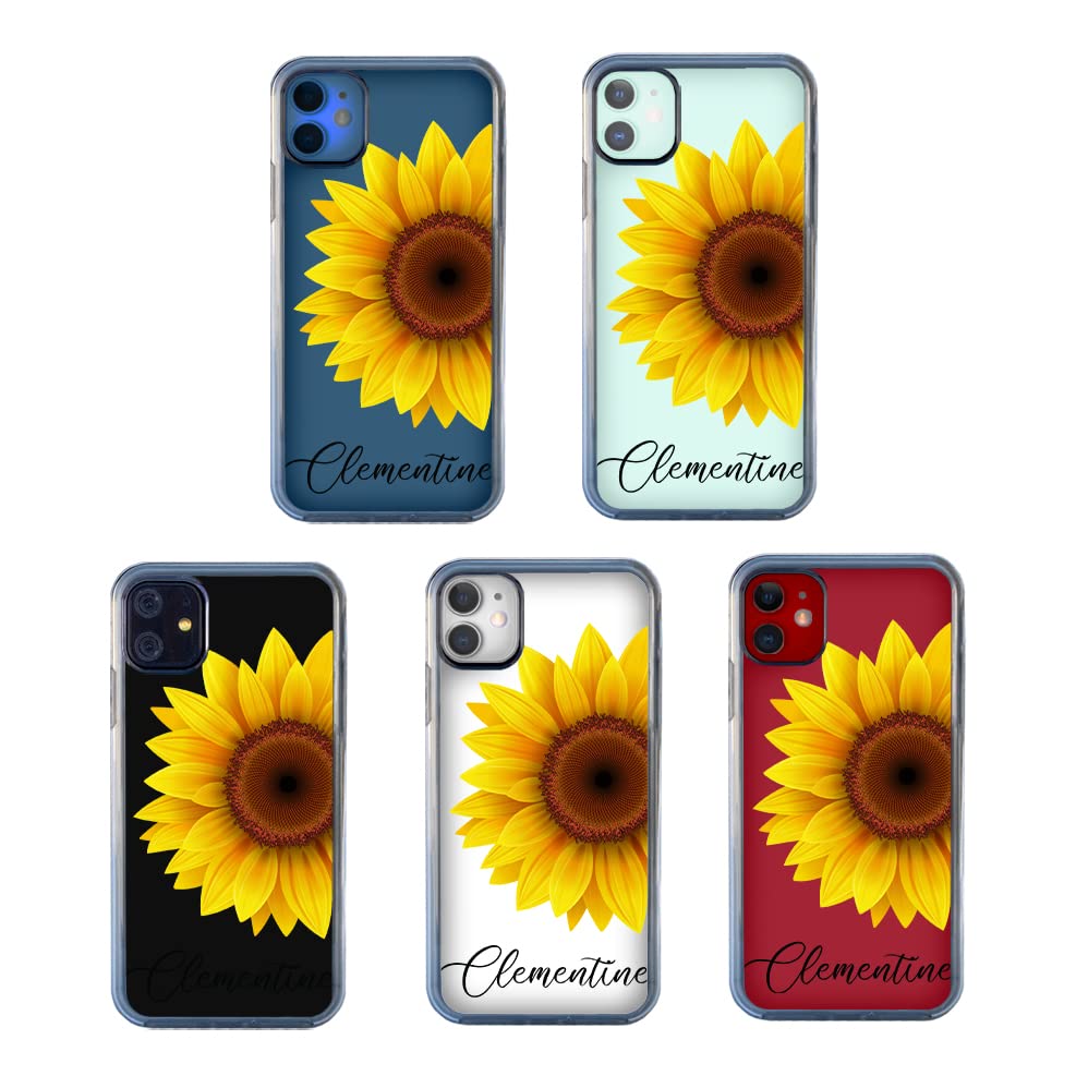 Guard Dog Case Compatible with iPhone 12/12 Pro - Clear Protective Bumper with Custom Big Beautiful Sunflower Design - Perfect for Outdoor Activities, Travel & Everyday Use