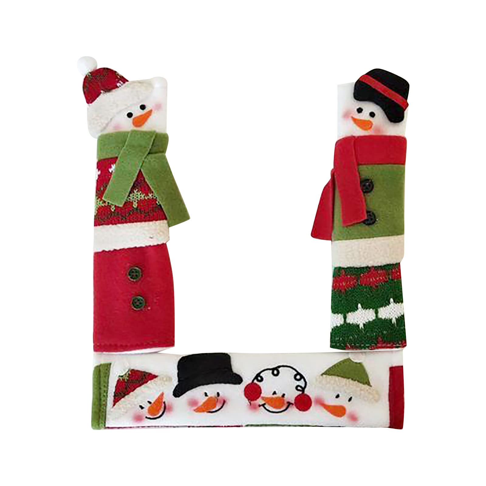 Boddenly Christmas Oven Door Handle Cover - Heat Resistant Kitchen Protective Gloves for Microwave, Refrigerator & Cabinets (Snowman & Rainbow Design) - Festive Holiday Decor & Practical Kitchen Safety Accessory - Perfect for Christmas Baking, Cooking & Home Decor