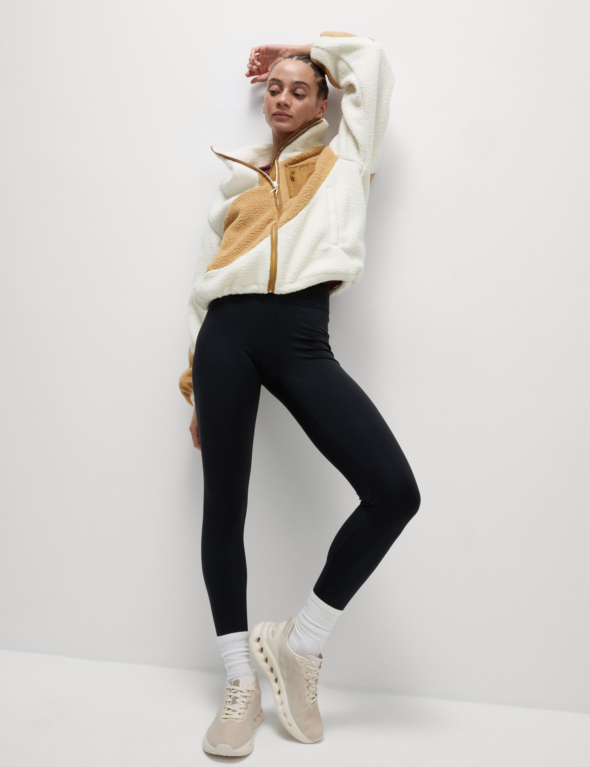 Borg Zip Up Funnel Neck Fleece Jacket - Ivory Winter Warm Pullover for Men & Women | Perfect for Outdoor Activities, Hiking, and Casual Wear