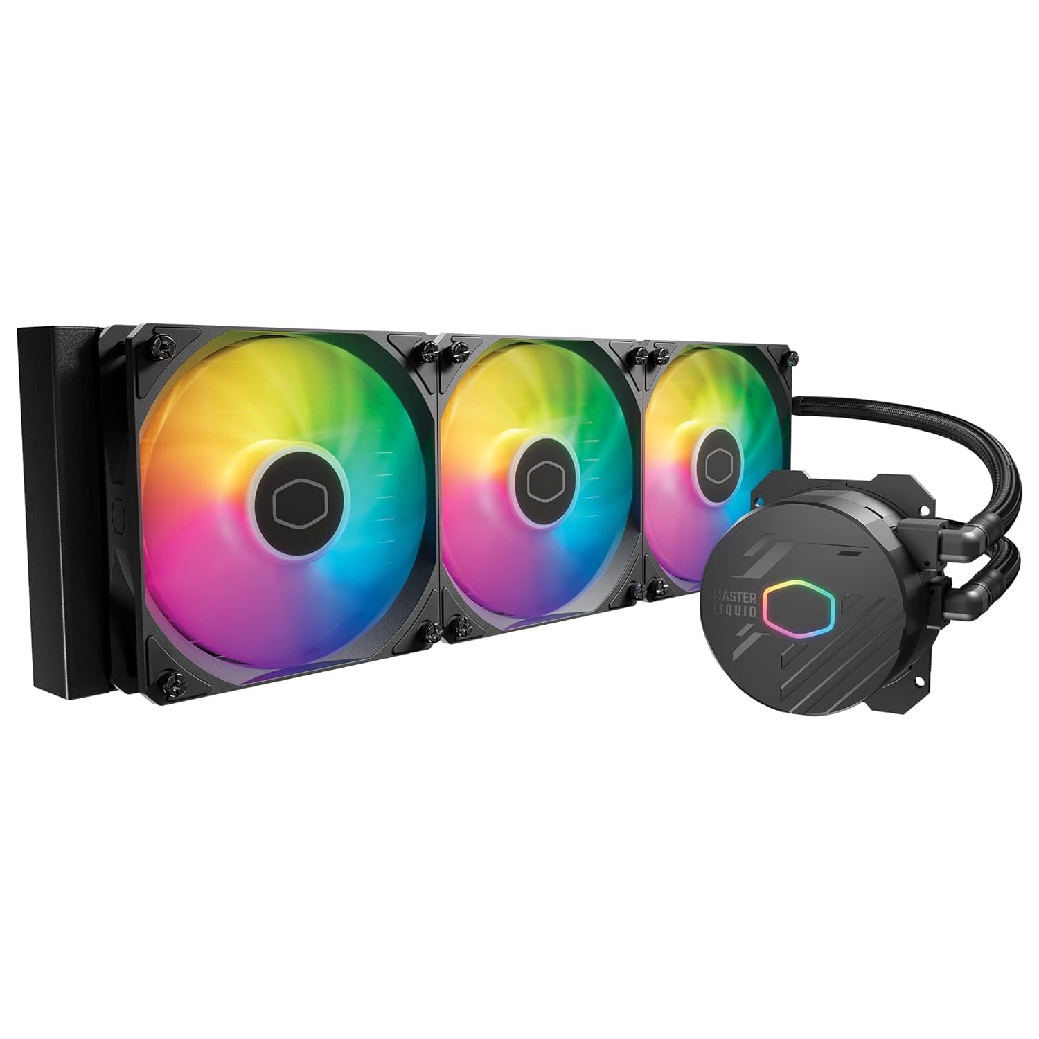 Cooler Master MasterLiquid 360L Core ARGB CPU Liquid Cooler - High Performance Dual Chamber Gen S Pump, Premium Radiator & 120mm ARGB Fans, Compatible with LGA 1700 & AM5 Sockets - Black - Perfect for Gaming PCs, Workstations & Overclocking Systems